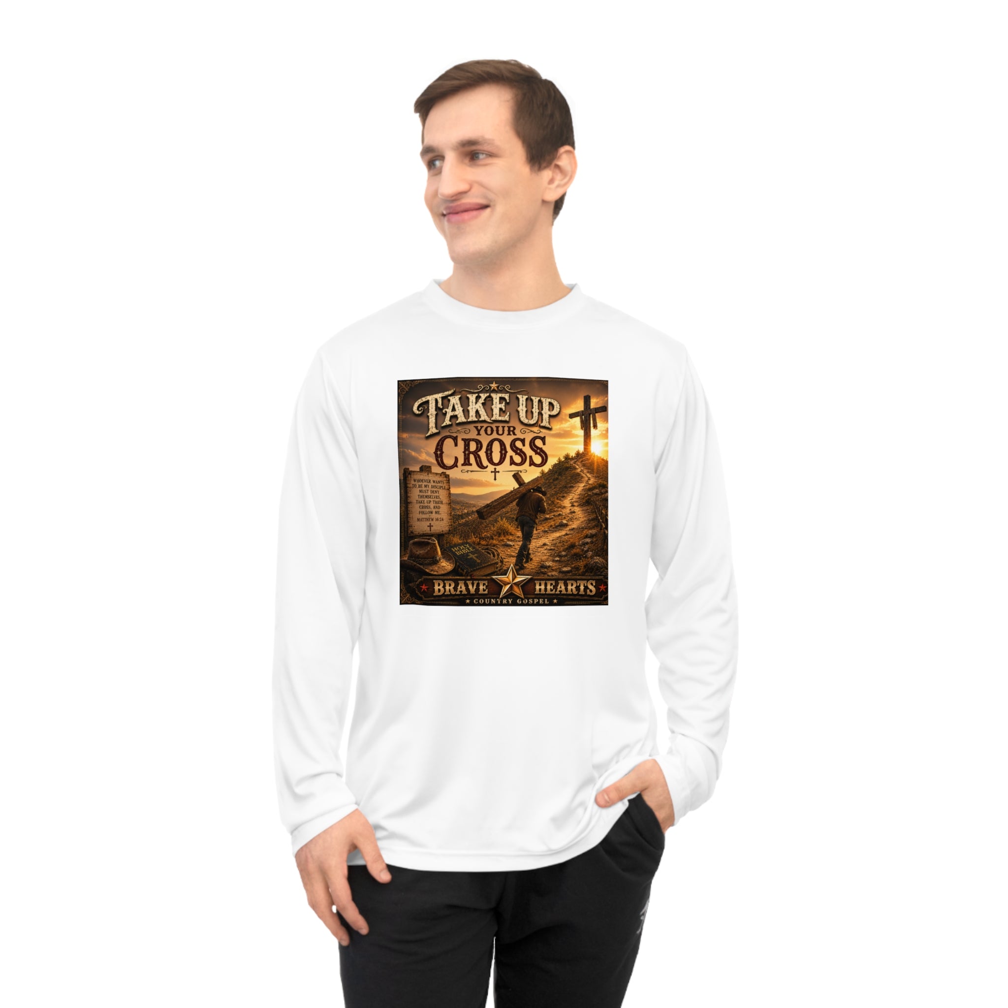 Take Up Your Cross - Brave Hearts Country Gospel Long Sleeve T-Shirt