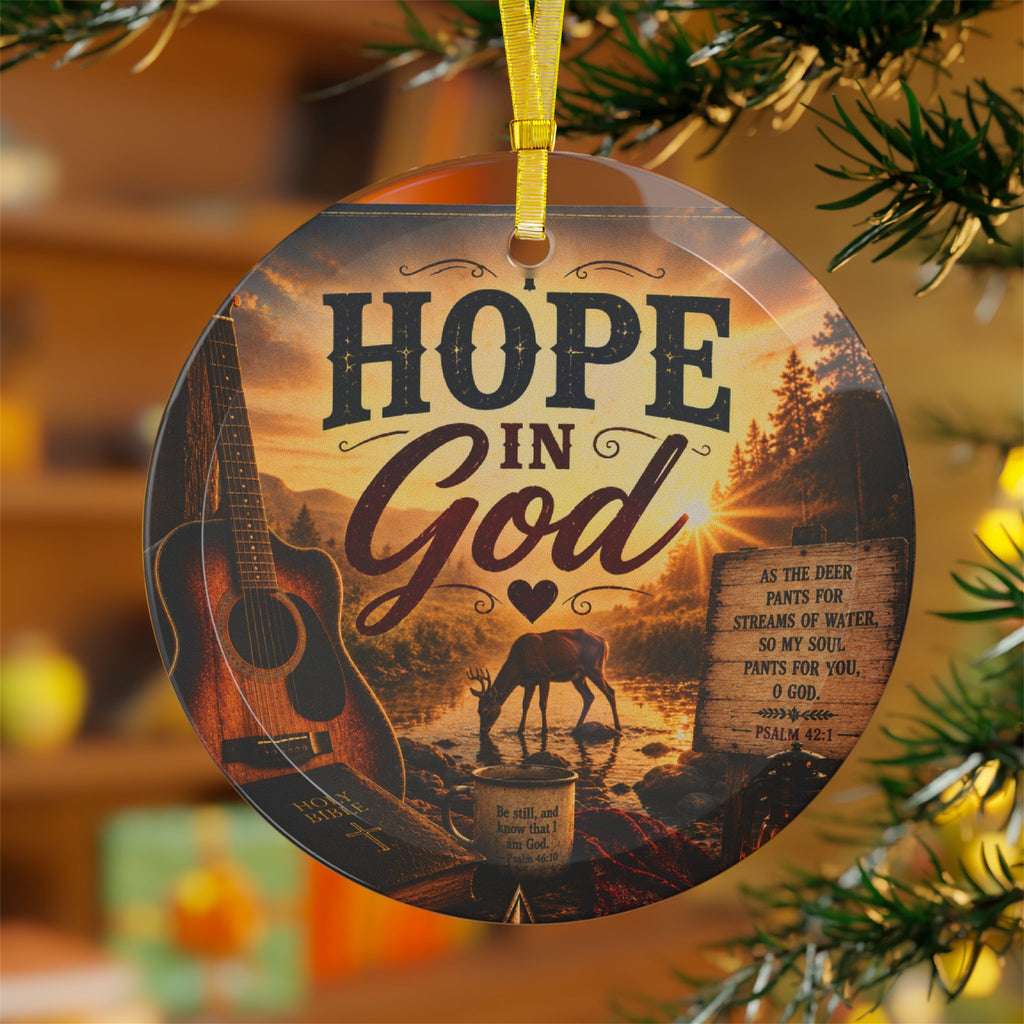 Hope in God - Brace Hearts Country Gospel Glass Ornaments