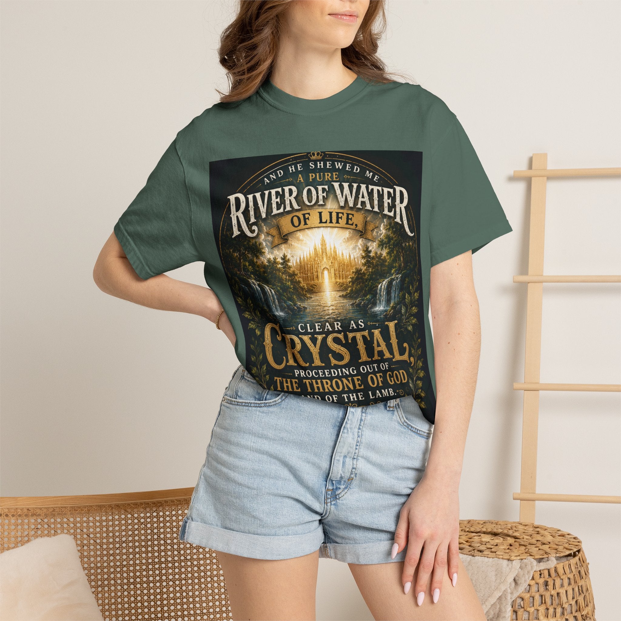 And He Showed Me a Pure River of Water of Life — Brave Hearts Country Gospel T-Shirt