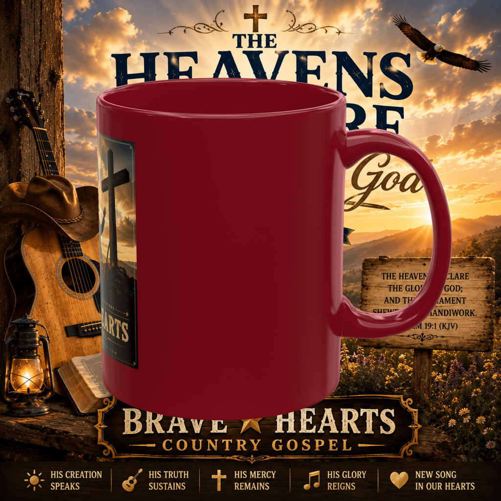 Lord Stands By Me Ceramic Mug — Christian Faith Coffee Cup (Brave Hearts Country Gospel)