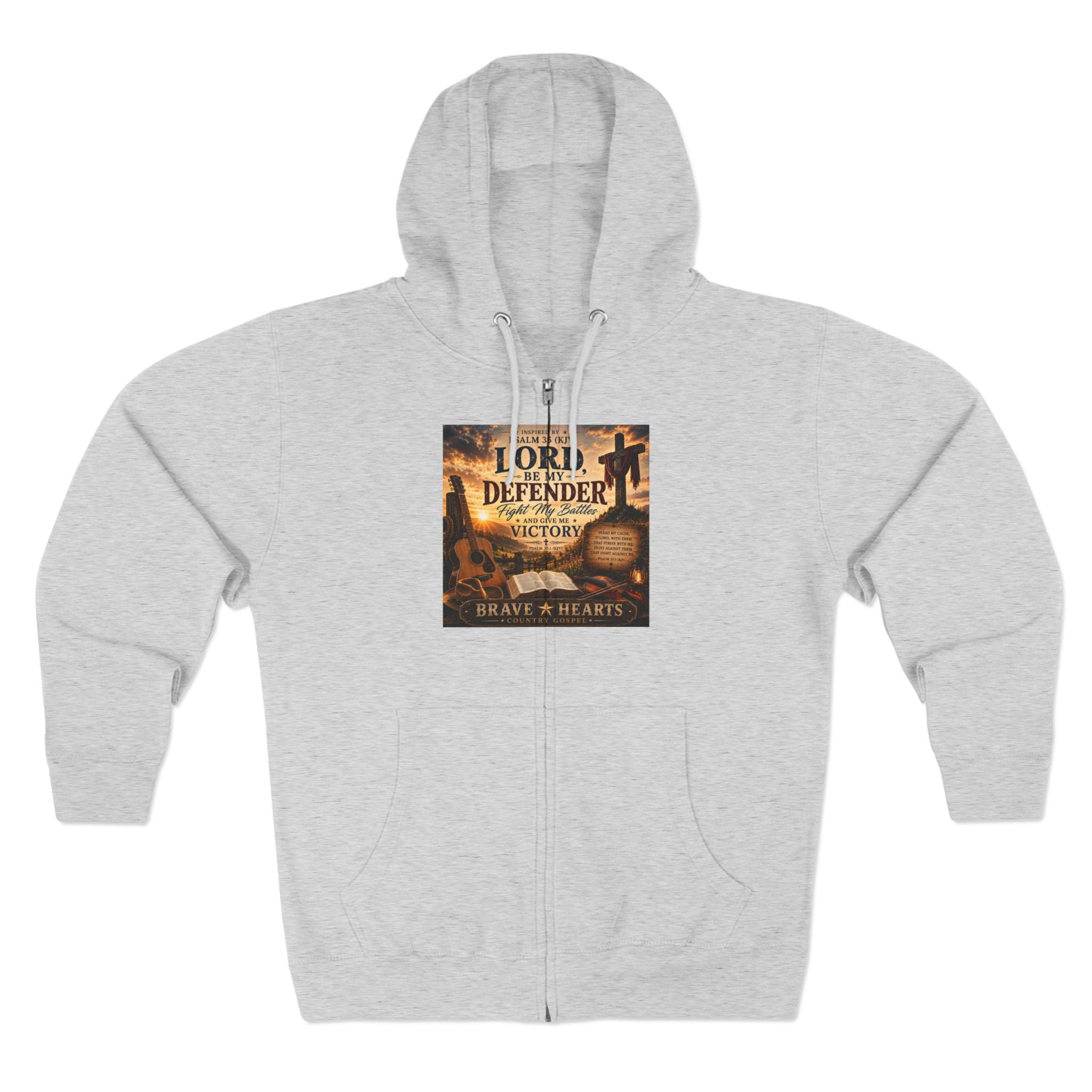 Lord, Be My Defender — Brave Hearts Country Gospel Zip-Up Hoodie