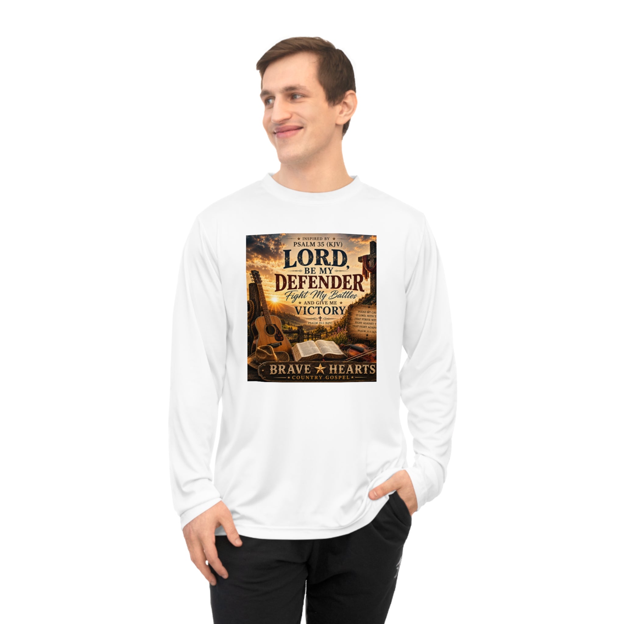 Lord Be My Defender - Brave Hearts Country Gospel Long Sleeve T-Shirt