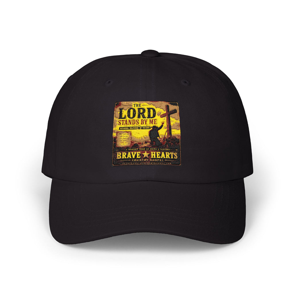 Brave Hearts Faith Dad Cap — "Lord Standin' by Me" Vintage Cross Baseball Hat
