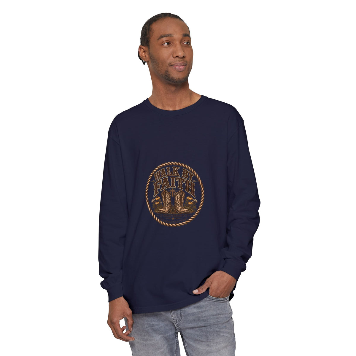 Walk by Faith - Brave Hearts Country Gospel Long Sleeve Tee