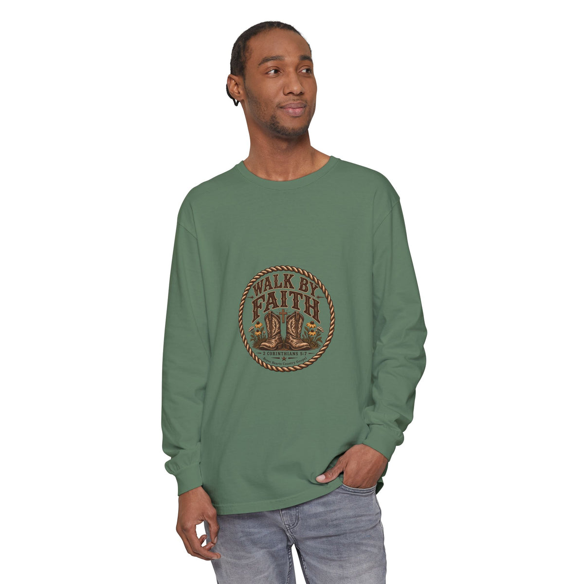 Walk by Faith - Brave Hearts Country Gospel Long Sleeve Tee