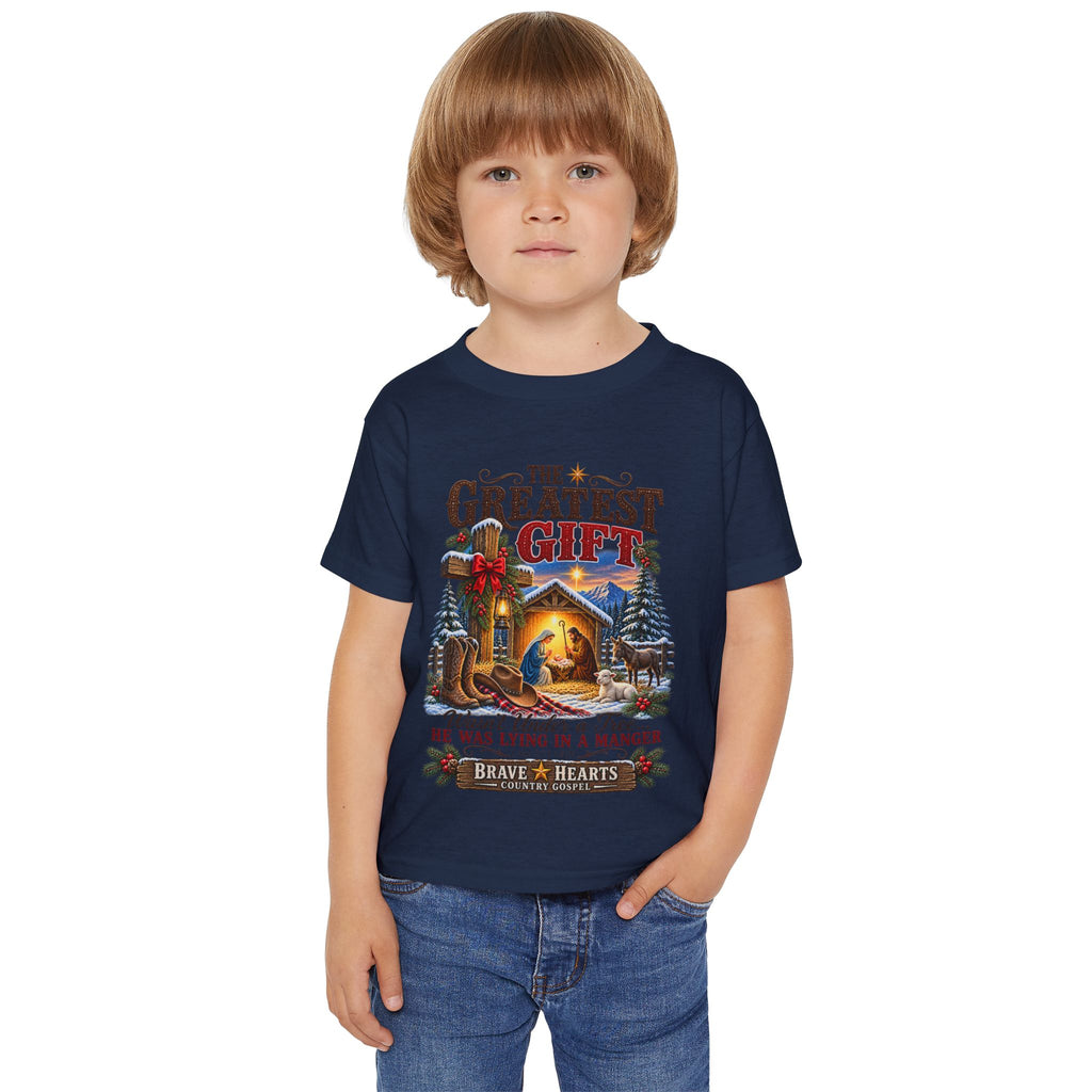 Greatest Gift Lying in a Manger — Brave Hearts Country Gospel Toddler T-Shirt