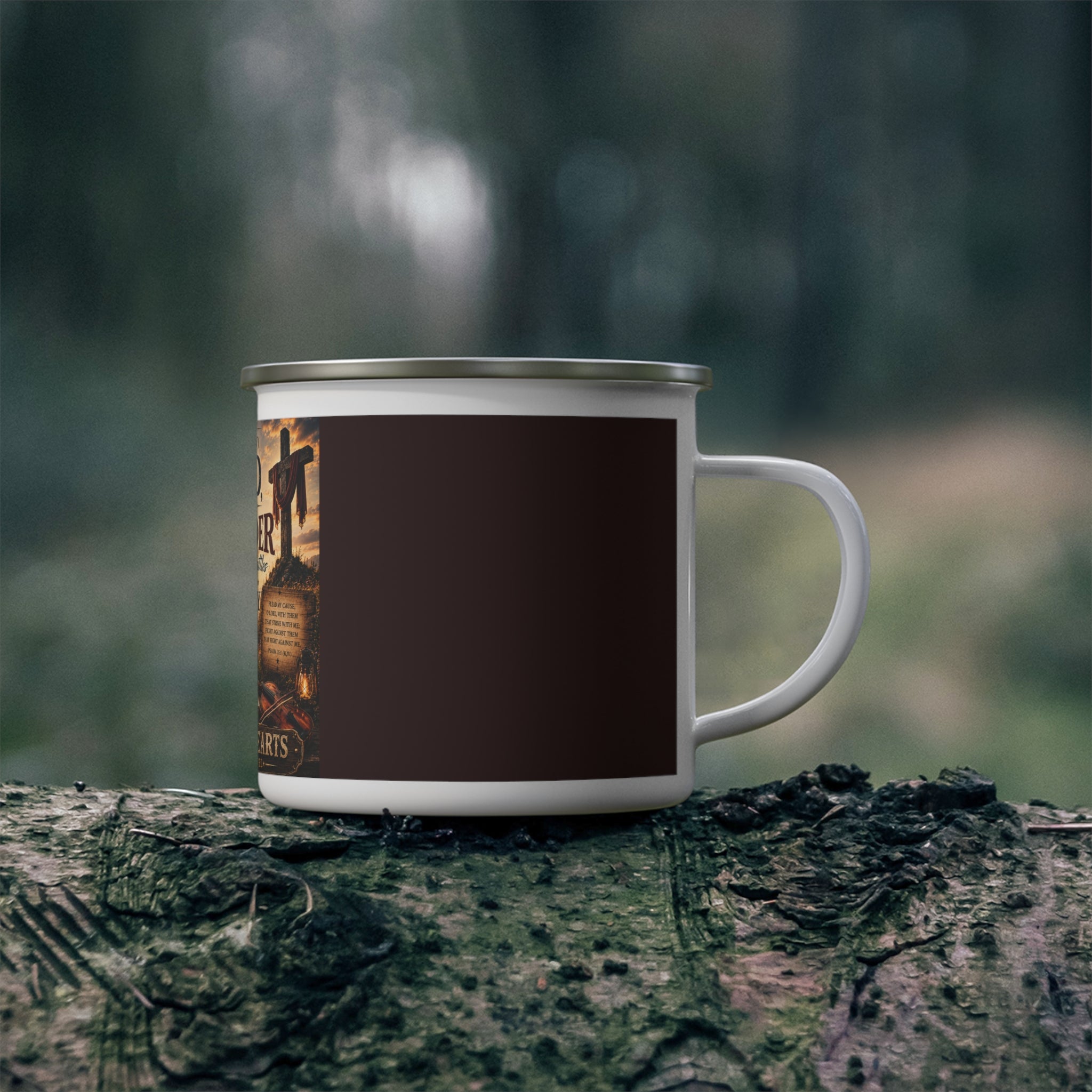 LORD BE MY DEFENDER Enamel Camping Mug — Brave Hearts Country Gospel