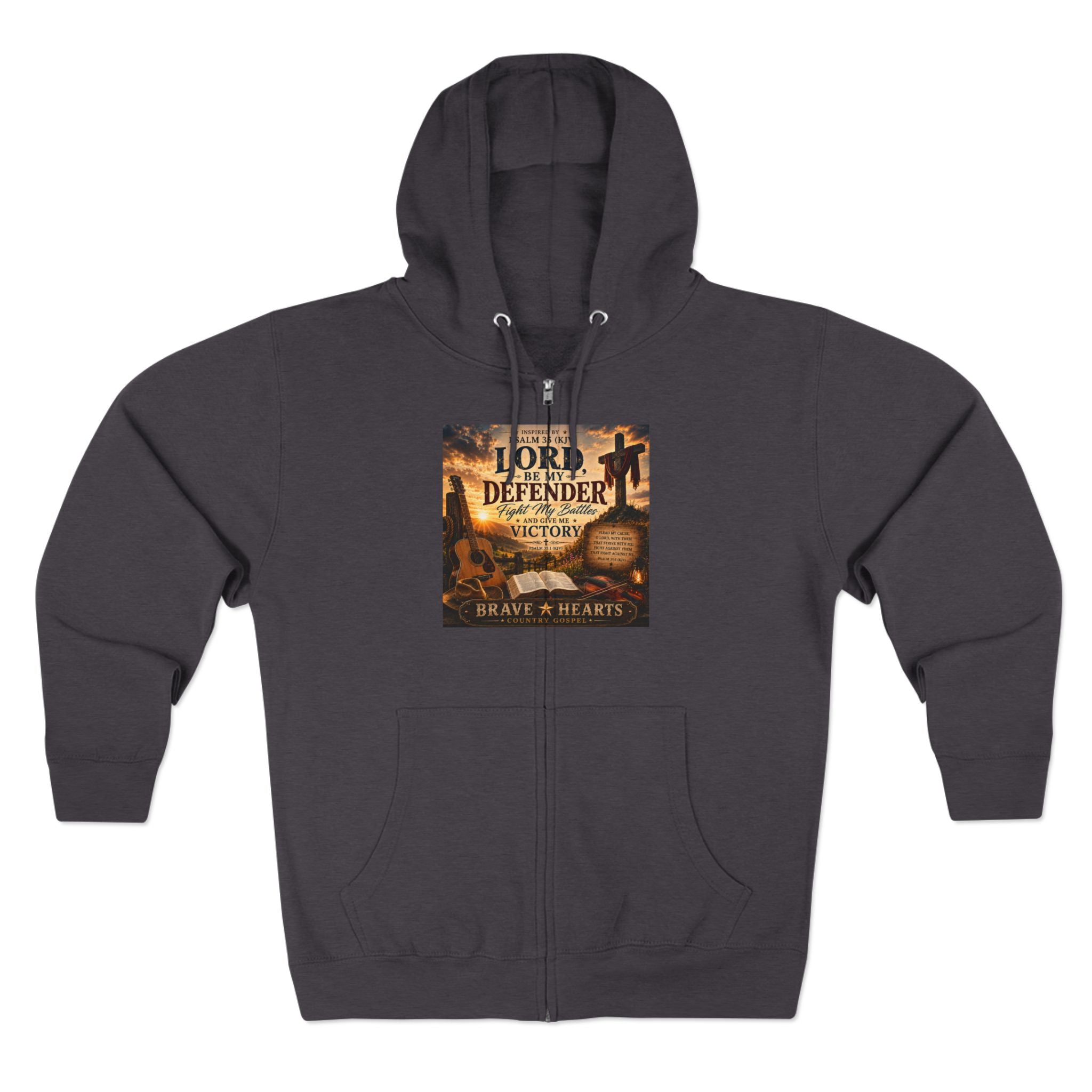 Lord, Be My Defender — Brave Hearts Country Gospel Zip-Up Hoodie