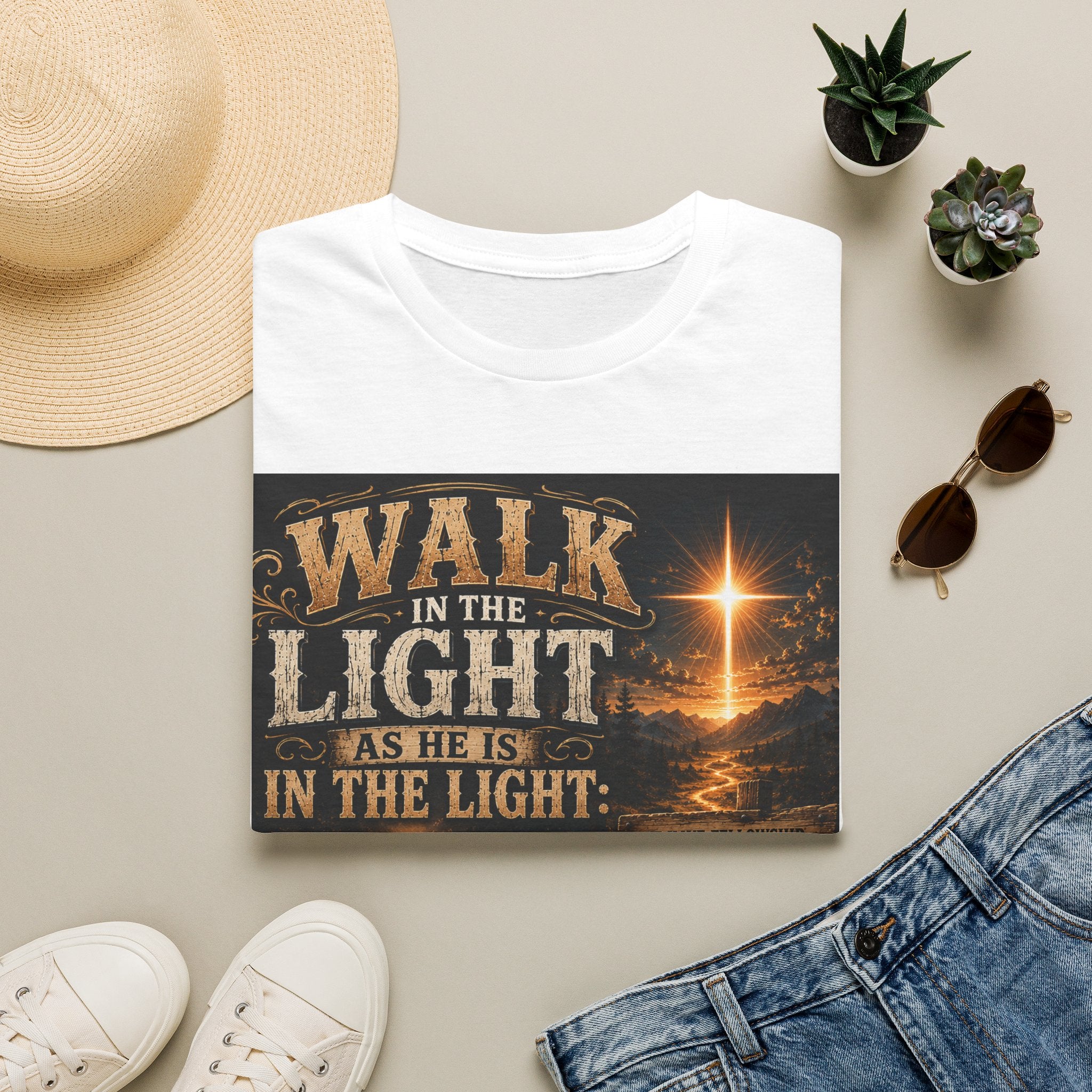 Walk in the Light as He Is in the Light — Brave Hearts Country Gospel T-Shirt