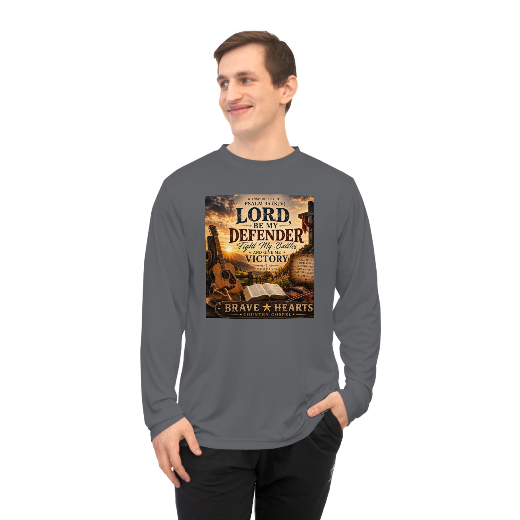 Lord Be My Defender - Brave Hearts Country Gospel Long Sleeve T-Shirt