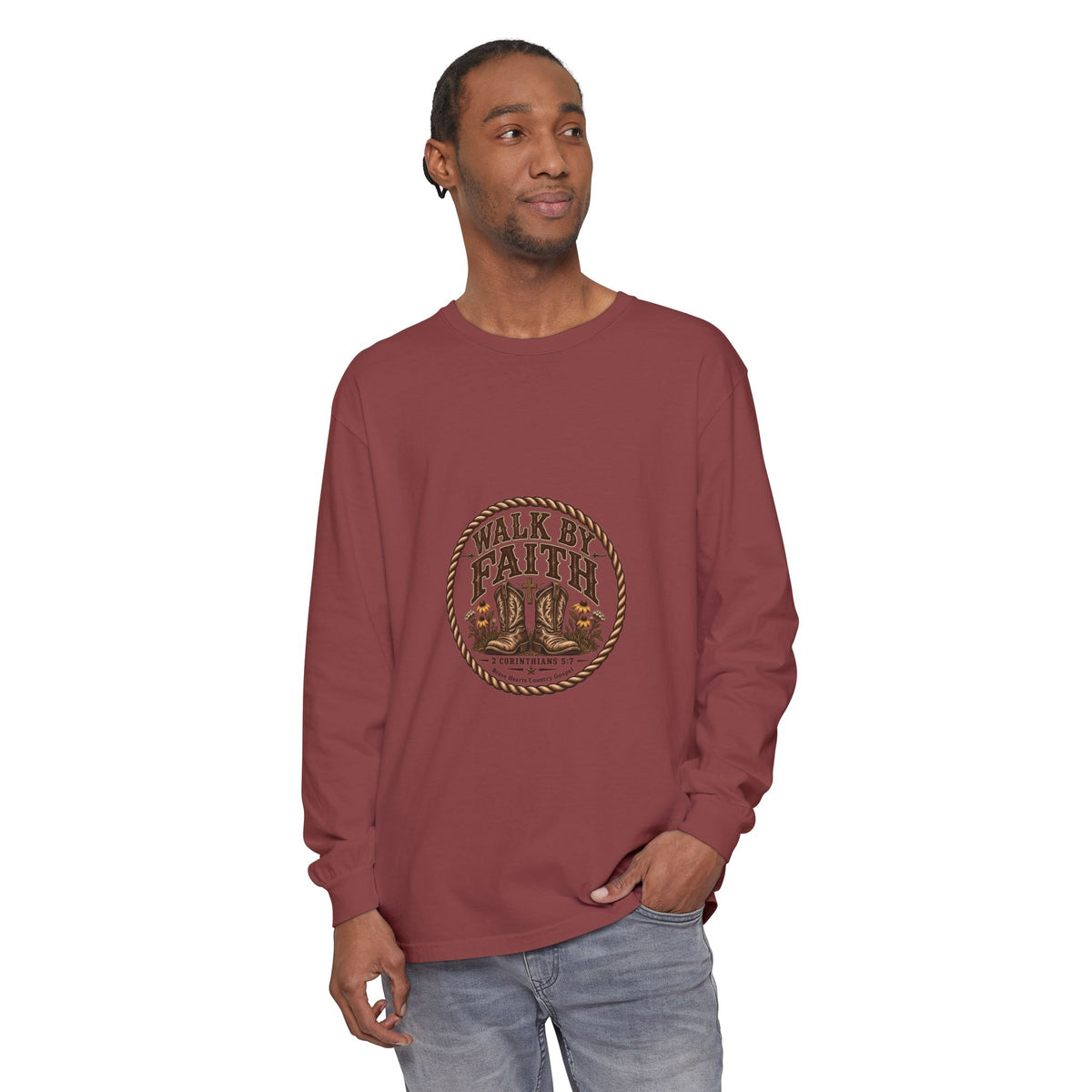 Walk by Faith - Brave Hearts Country Gospel Long Sleeve Tee