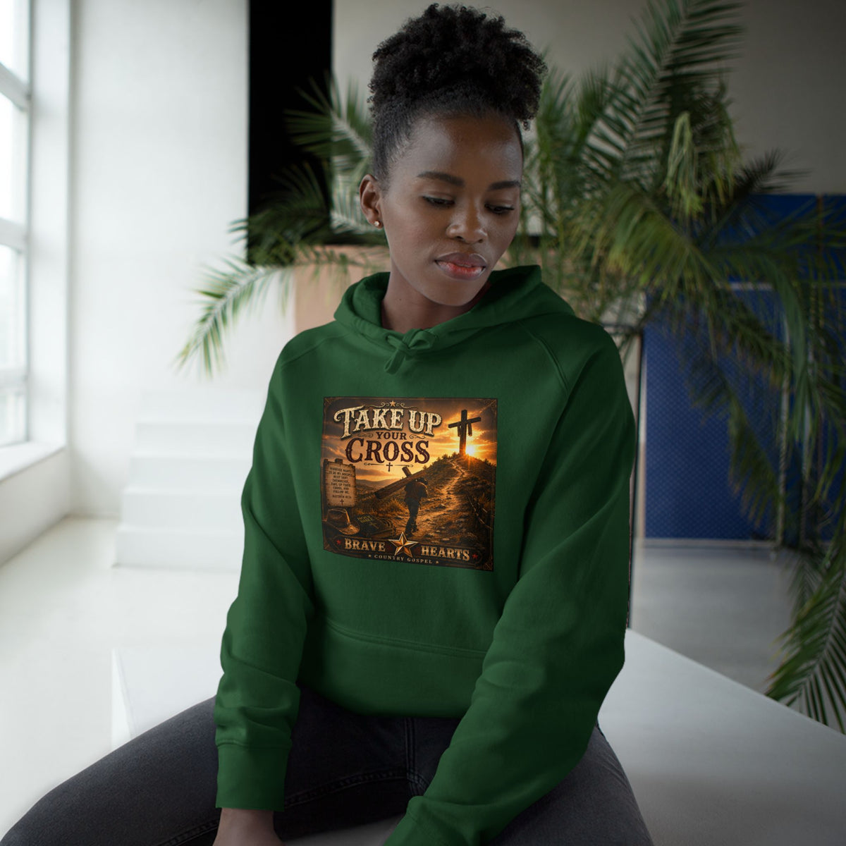 Take Up Your Cross-rave Hearts Country Gospel Hoodie