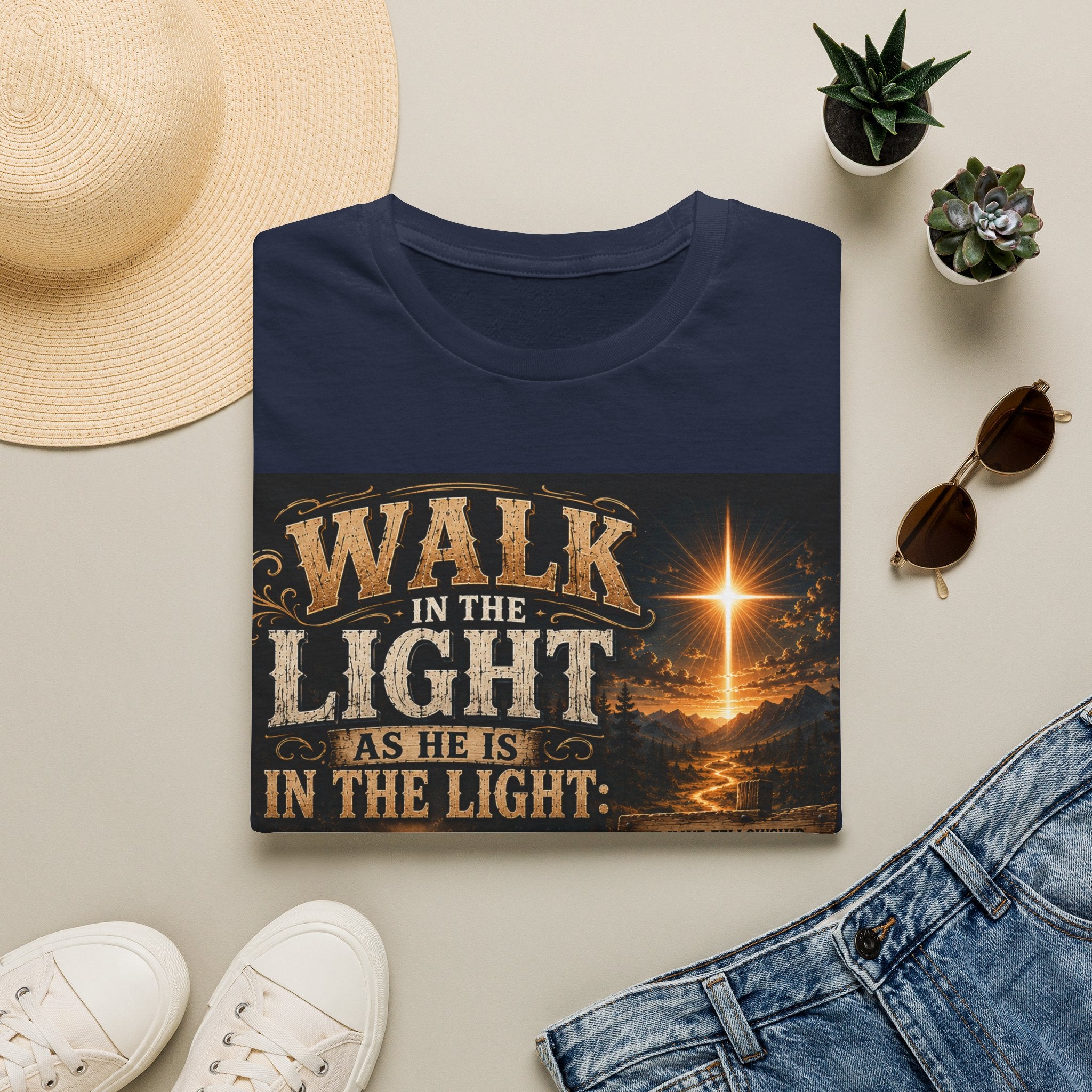 Walk in the Light as He Is in the Light — Brave Hearts Country Gospel T-Shirt