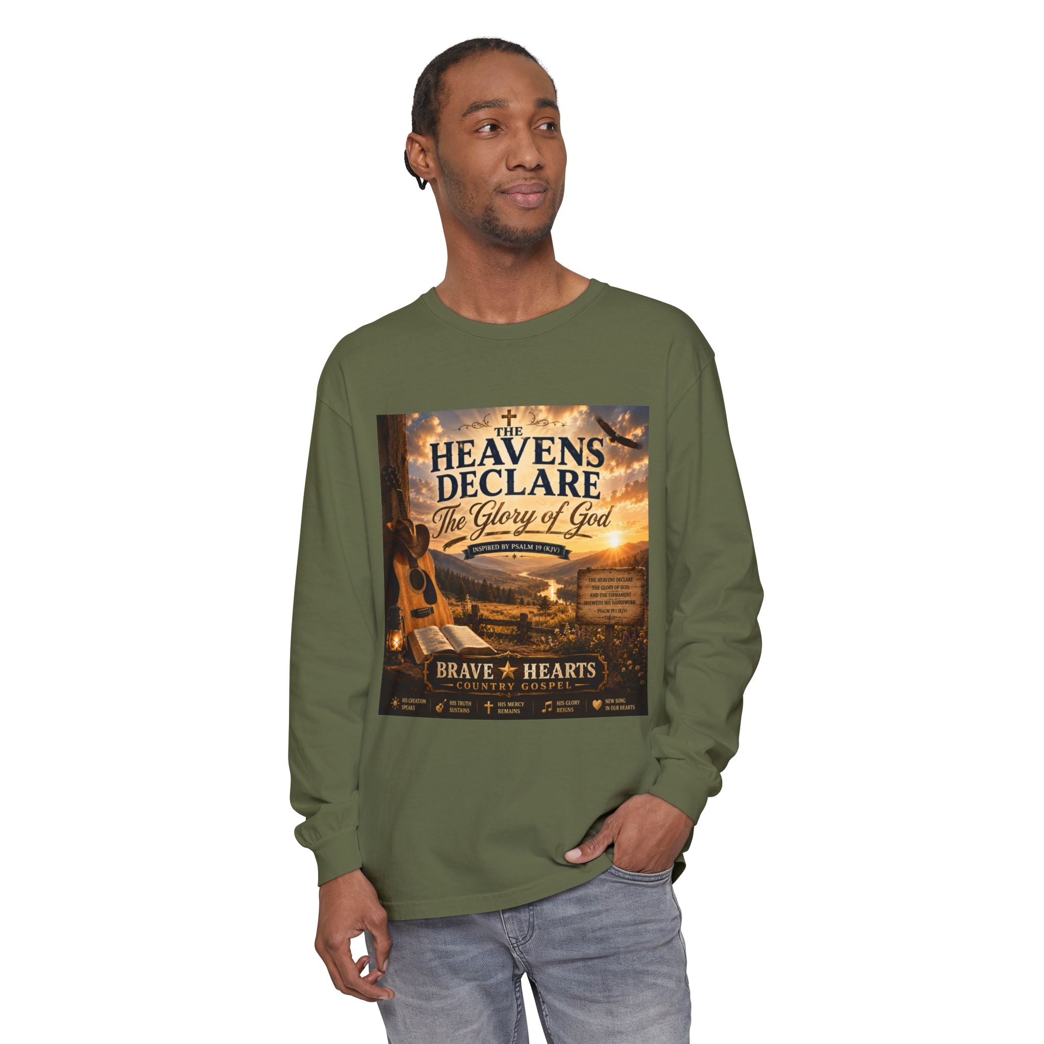 The Heavens Declare the Glory of God — Brave Hearts Country Gospel Long Sleeve Tee