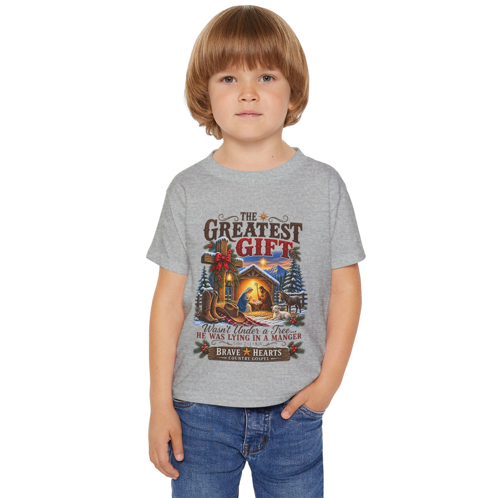 Greatest Gift Lying in a Manger — Brave Hearts Country Gospel Toddler T-Shirt