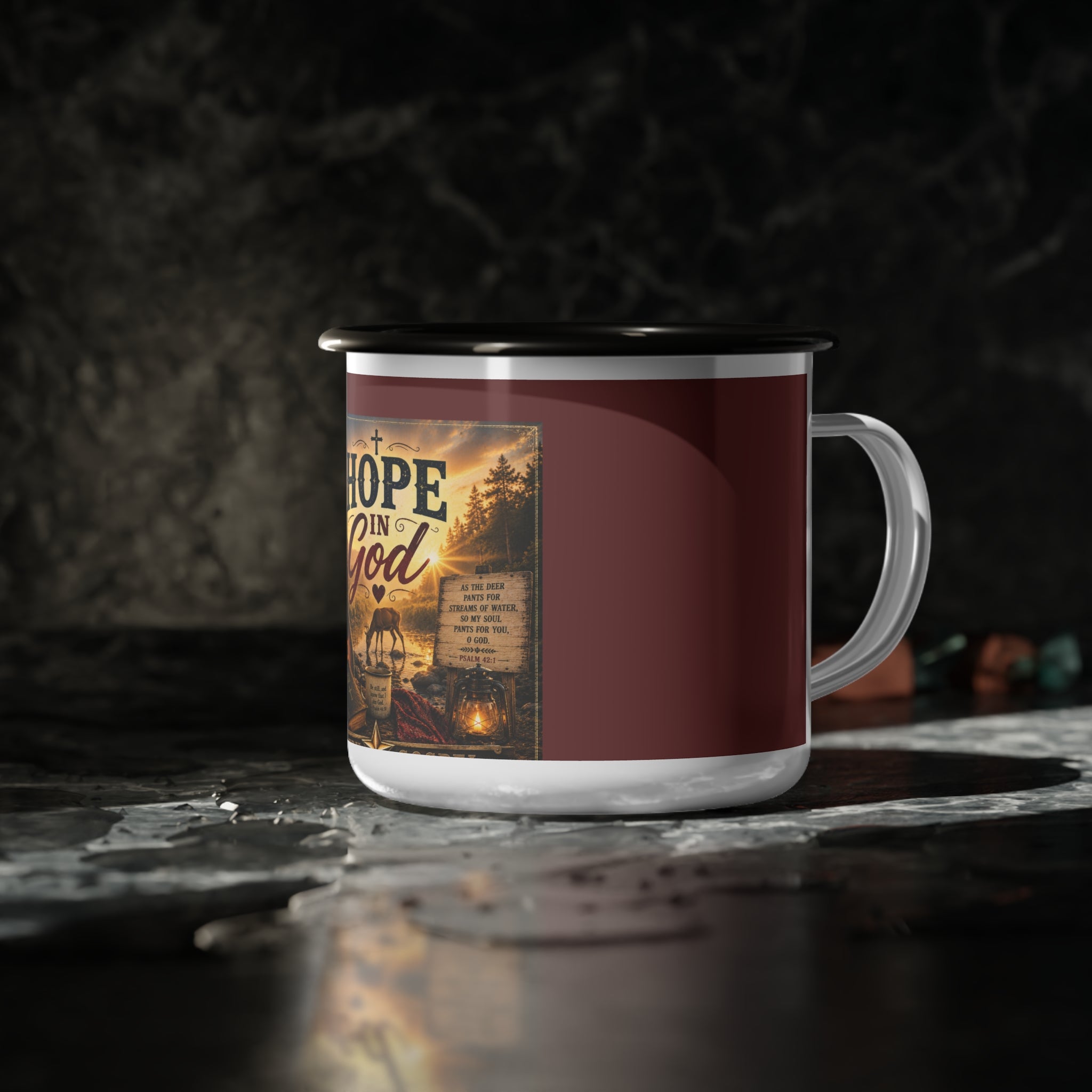 Hope in God — Brave Hearts Country Gospel Enamel Camp Cup
