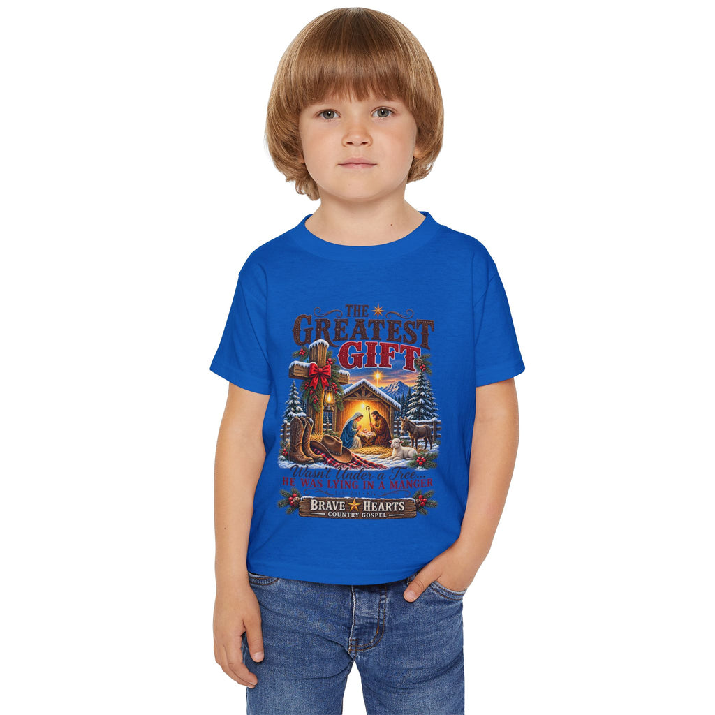 Greatest Gift Lying in a Manger — Brave Hearts Country Gospel Toddler T-Shirt