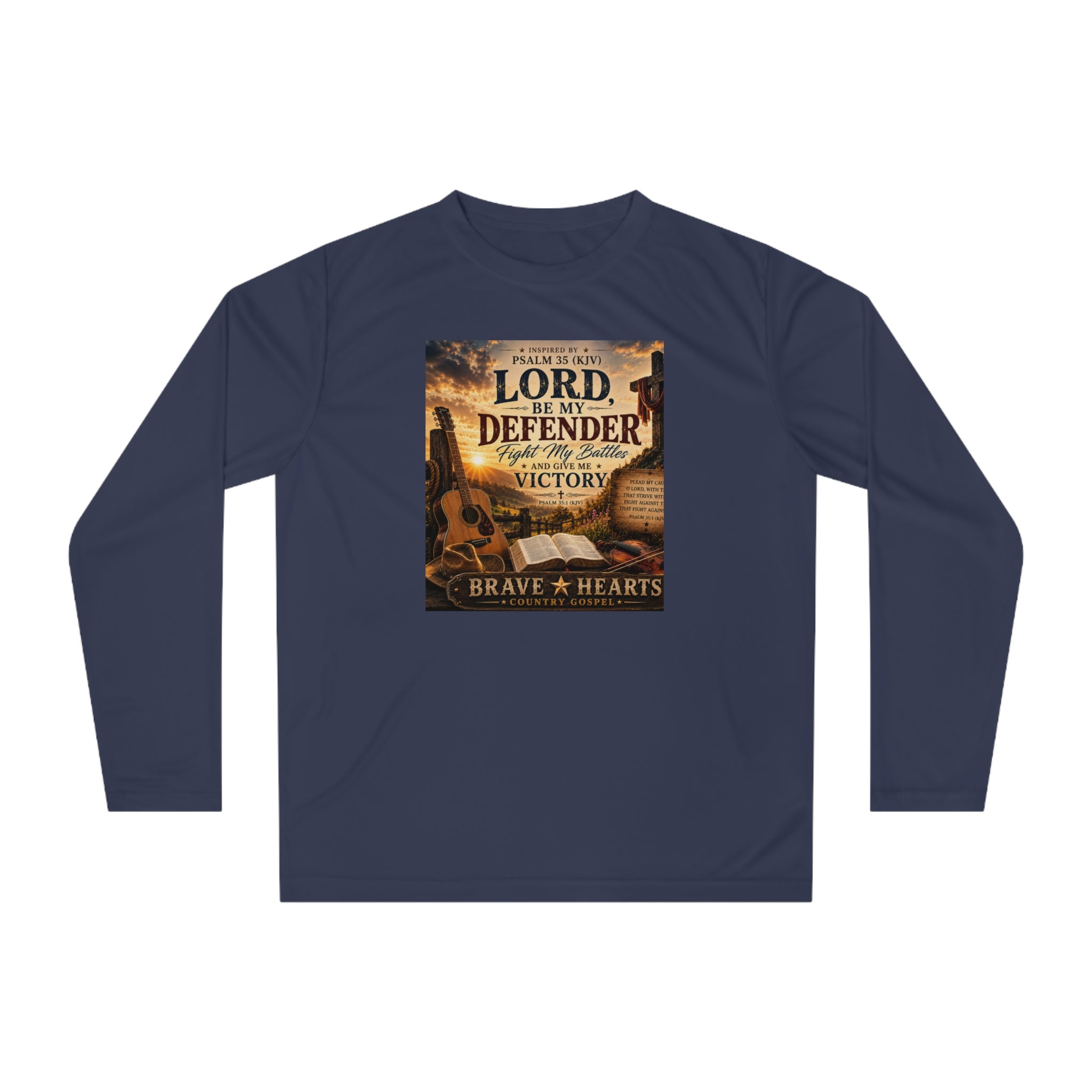 Lord Be My Defender - Brave Hearts Country Gospel Long Sleeve T-Shirt