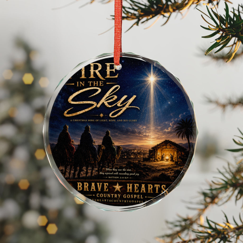 Fire in the Sky — Brave Hearts Country Gospel Glass Ornament