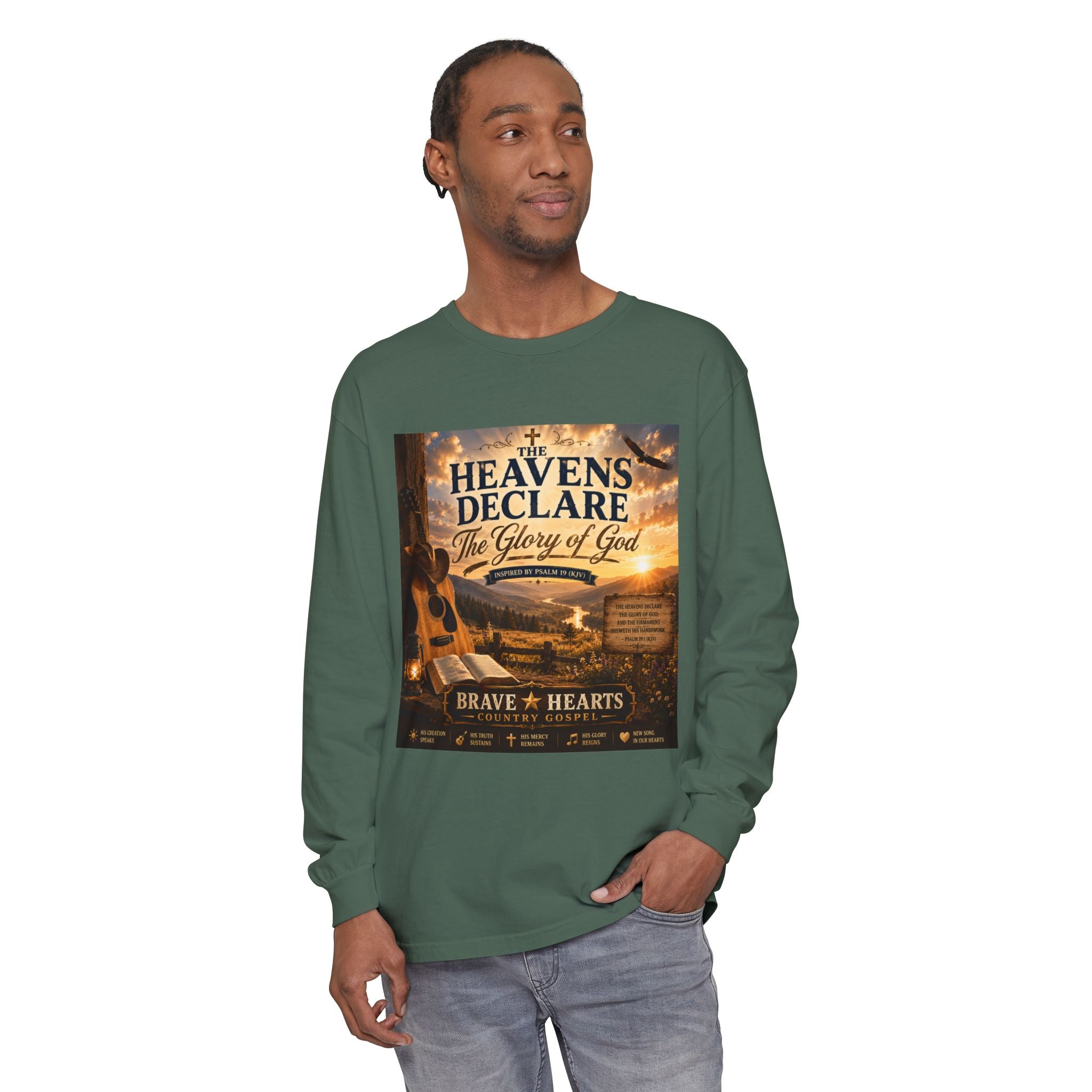 The Heavens Declare the Glory of God — Brave Hearts Country Gospel Long Sleeve Tee