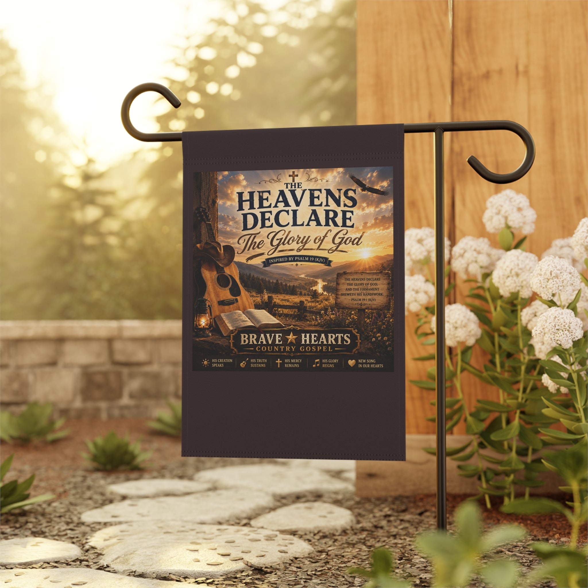 The Heavens Declare the Glory of God — Brave Hearts Country Gospel Garden Flag