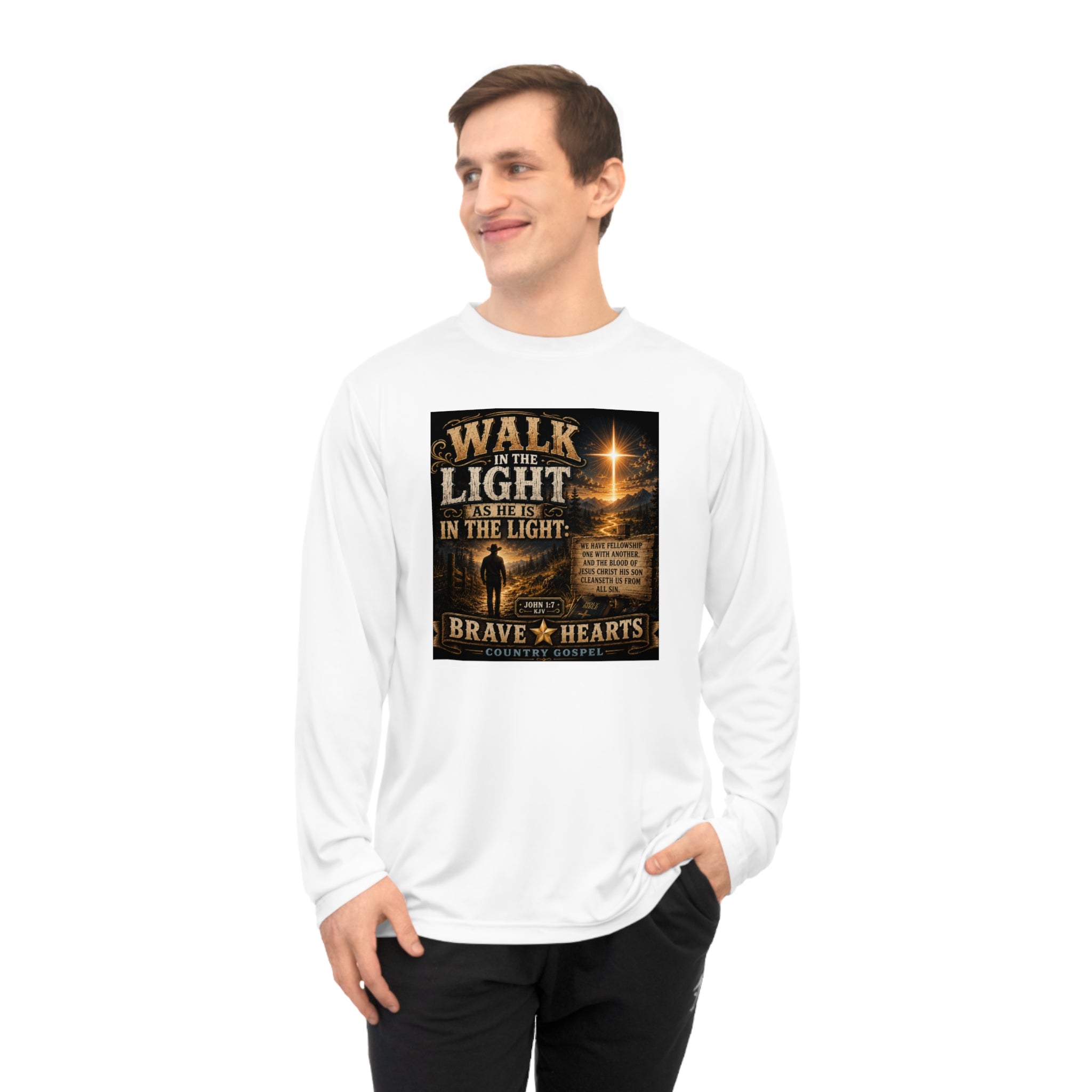 Walk in the Light - Brave Hearts Country Gospel Long Sleeve T-Shirt