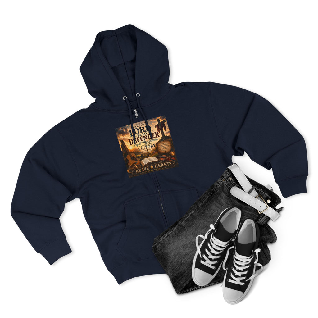 Lord, Be My Defender — Brave Hearts Country Gospel Zip-Up Hoodie
