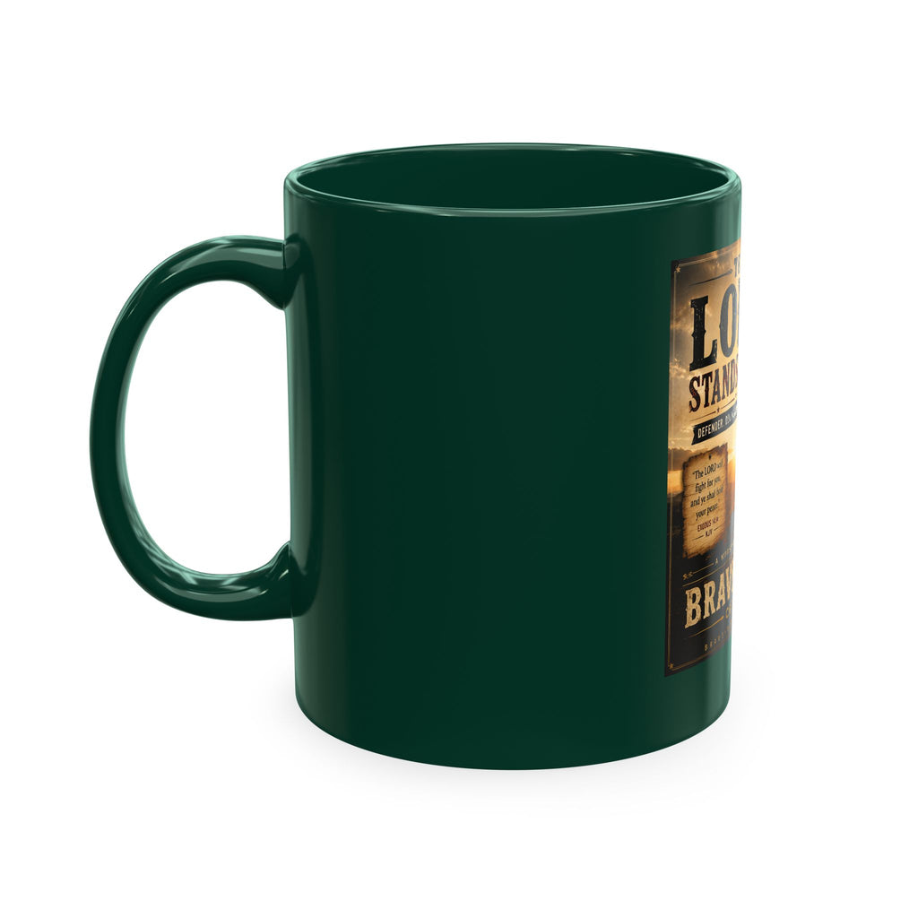 Lord Stands By Me Ceramic Mug — Christian Faith Coffee Cup (Brave Hearts Country Gospel)