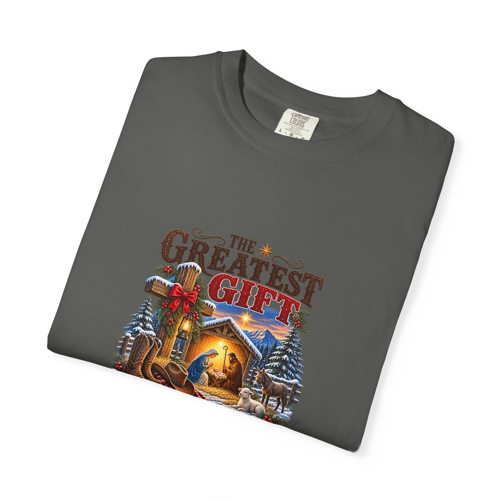 Greatest Gift Lying in a Manger — Brave Hearts Country Gospel T-Shirt