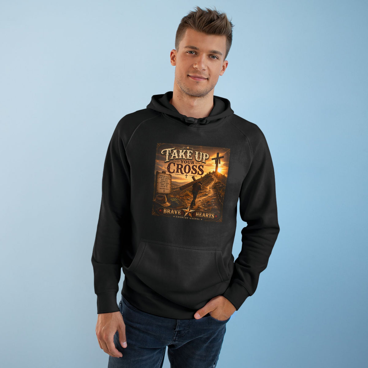 Take Up Your Cross-rave Hearts Country Gospel Hoodie