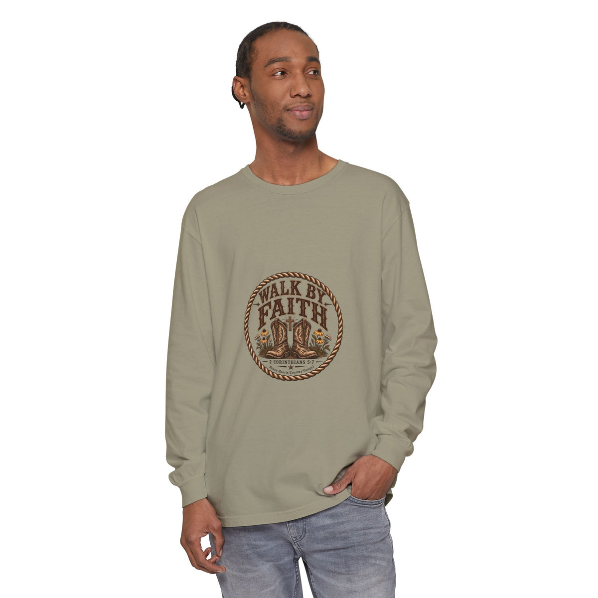 Walk by Faith - Brave Hearts Country Gospel Long Sleeve Tee