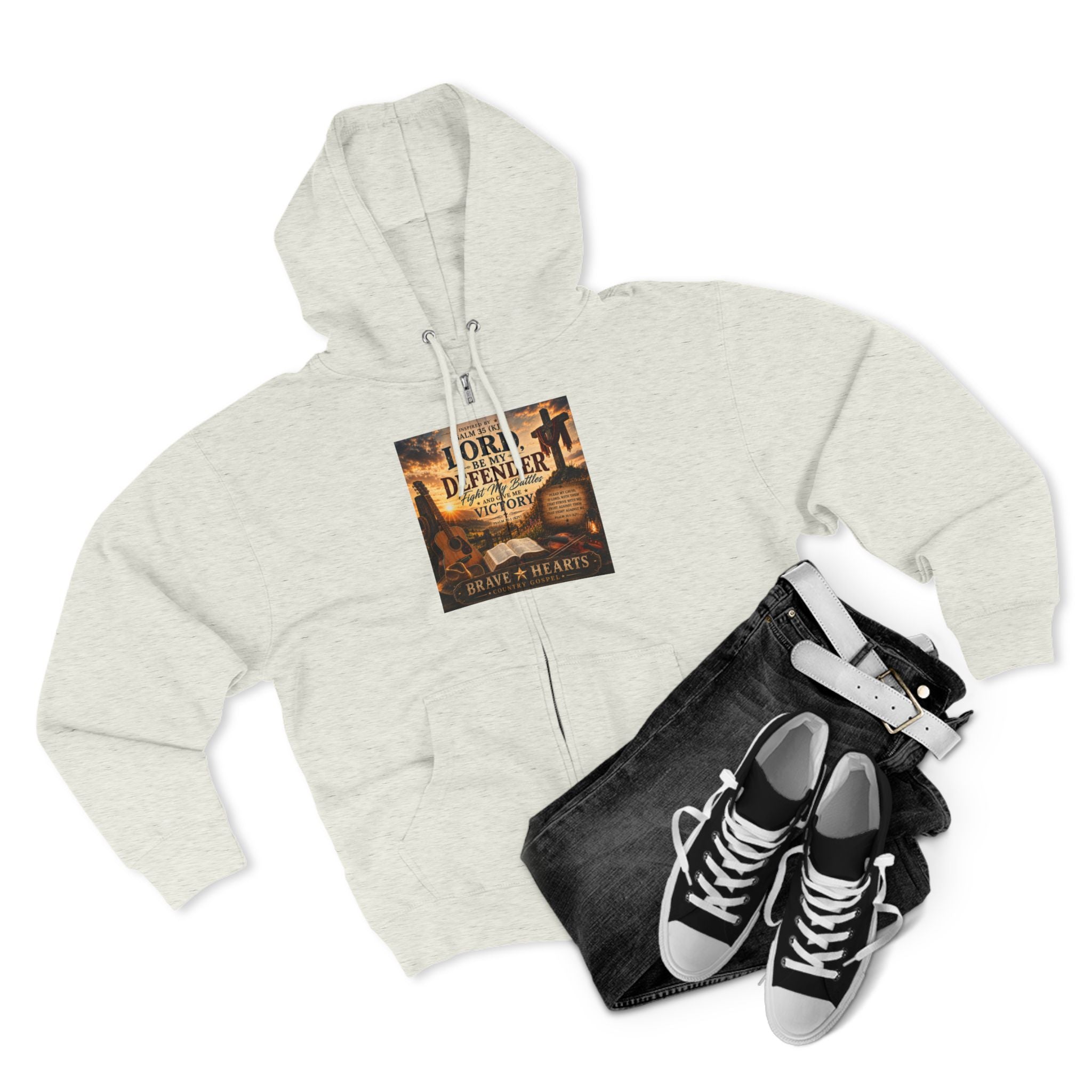 Lord, Be My Defender — Brave Hearts Country Gospel Zip-Up Hoodie