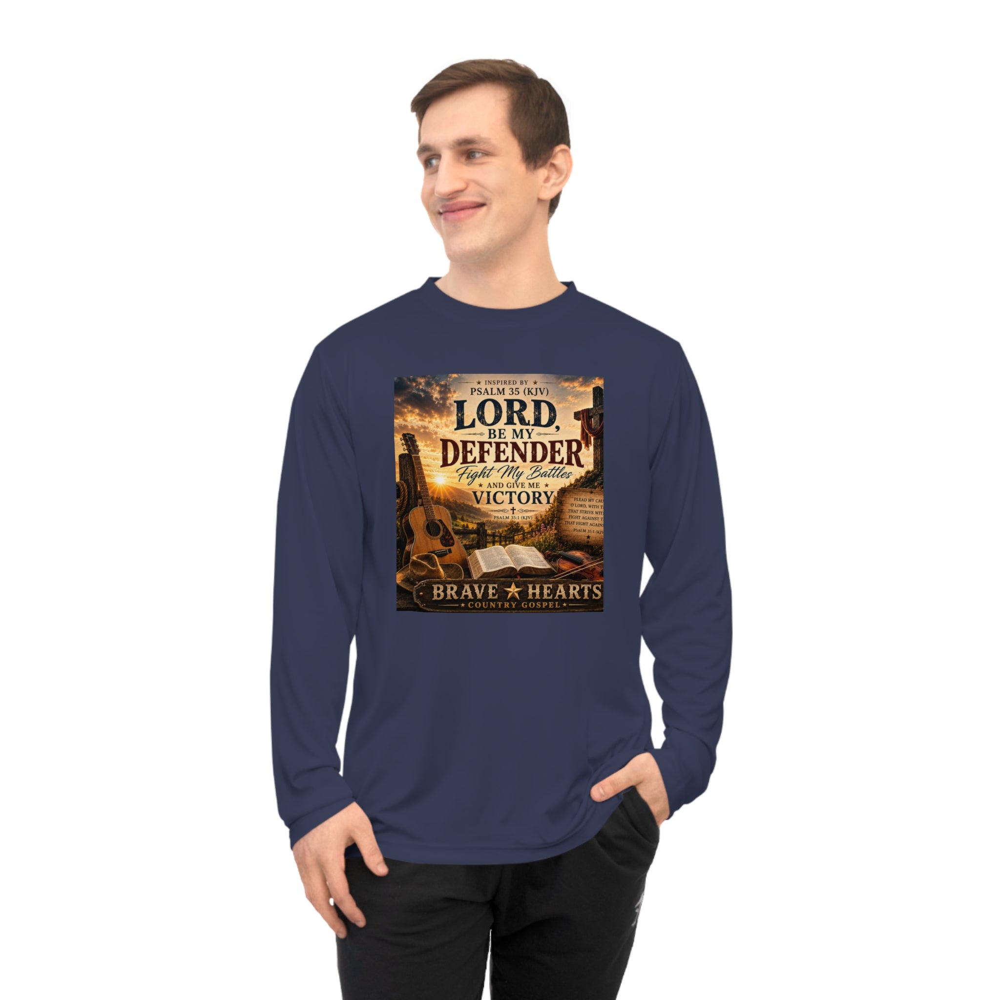 Lord Be My Defender - Brave Hearts Country Gospel Long Sleeve T-Shirt