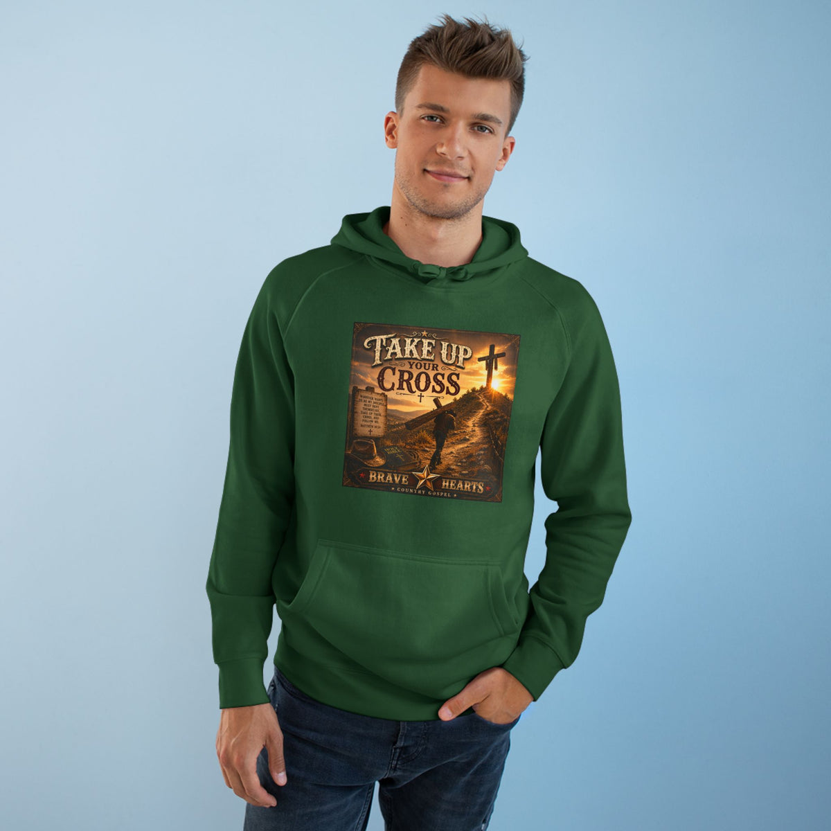 Take Up Your Cross-rave Hearts Country Gospel Hoodie