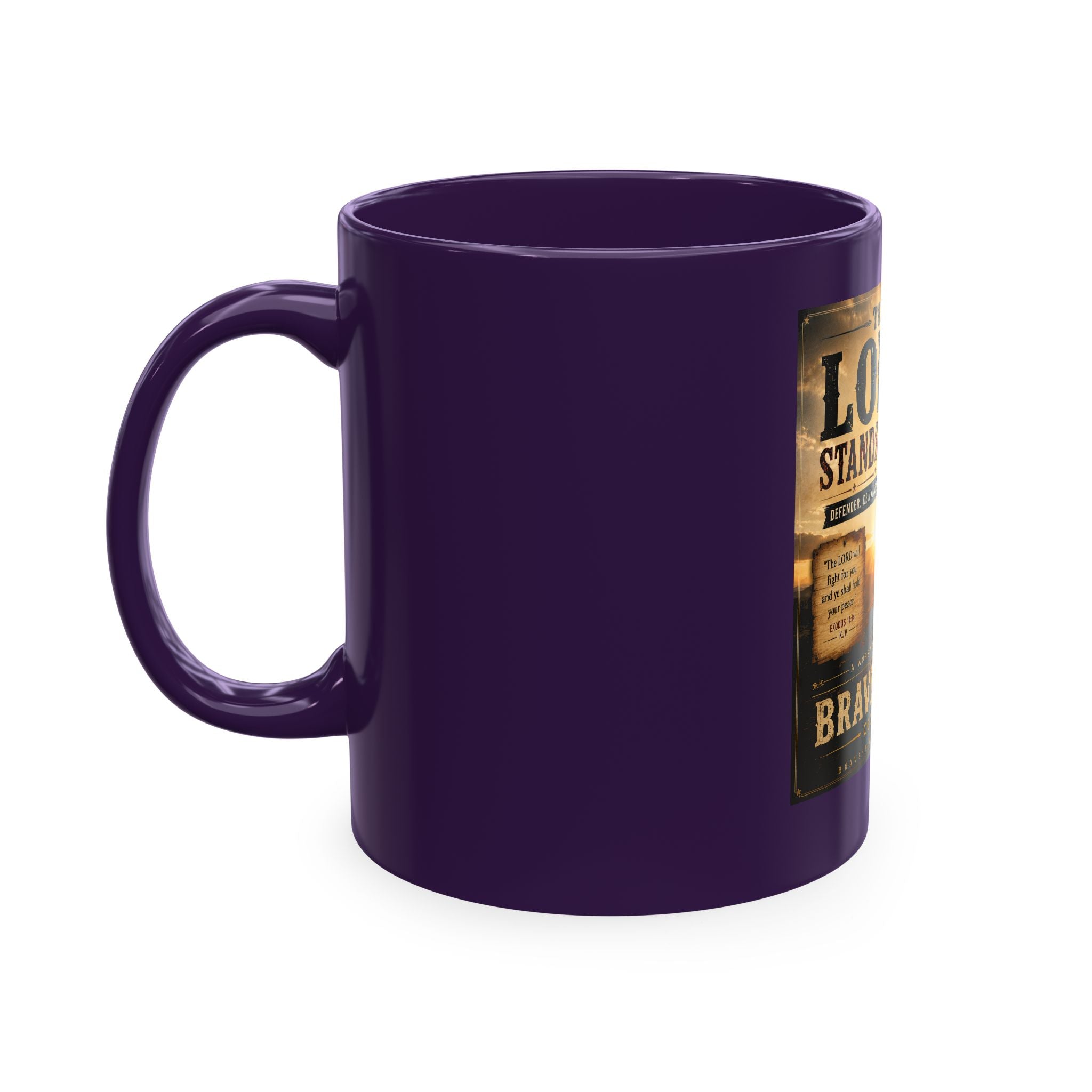 Lord Stands By Me Ceramic Mug — Christian Faith Coffee Cup (Brave Hearts Country Gospel)