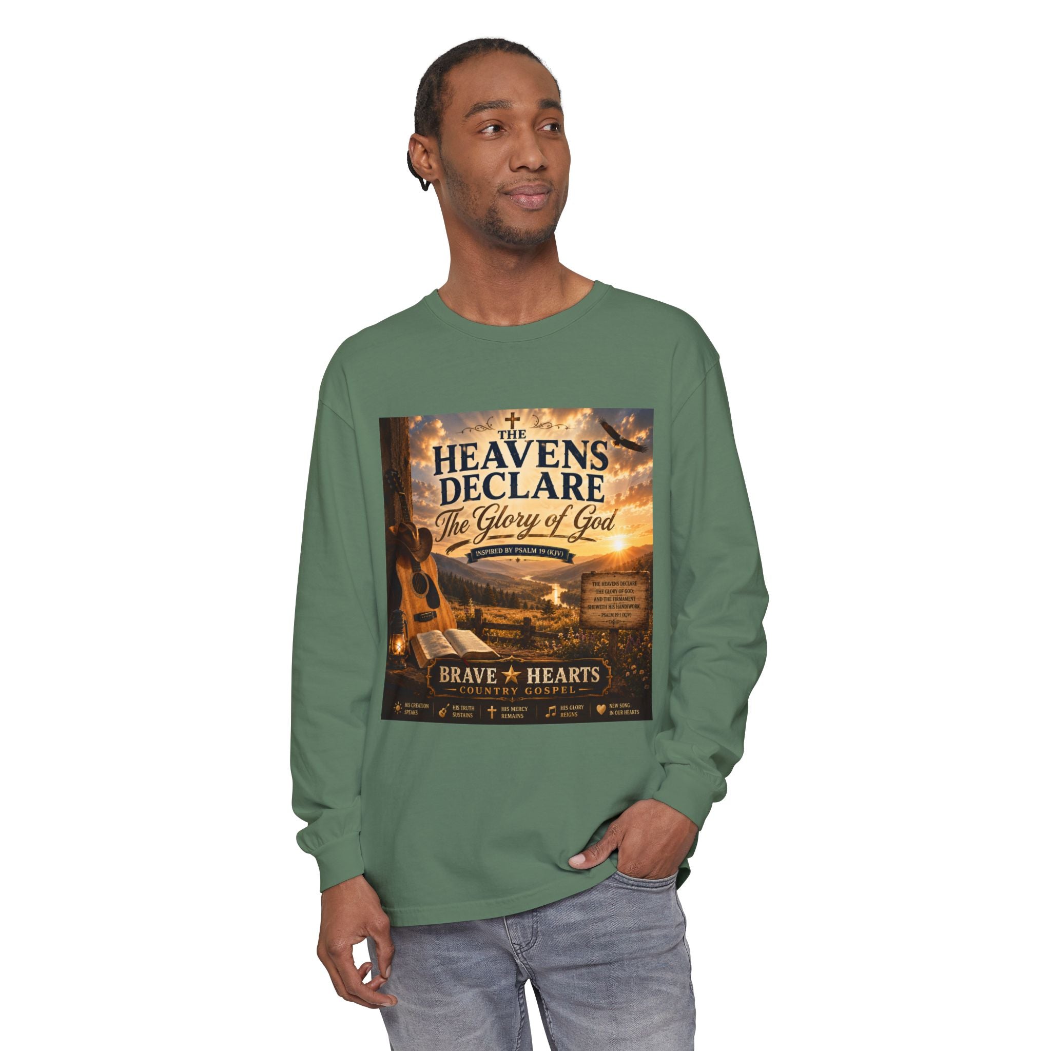 The Heavens Declare the Glory of God — Brave Hearts Country Gospel Long Sleeve Tee