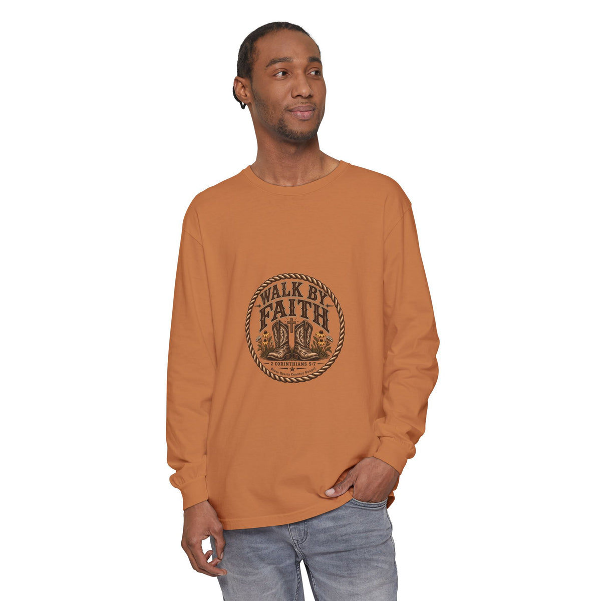 Walk by Faith - Brave Hearts Country Gospel Long Sleeve Tee