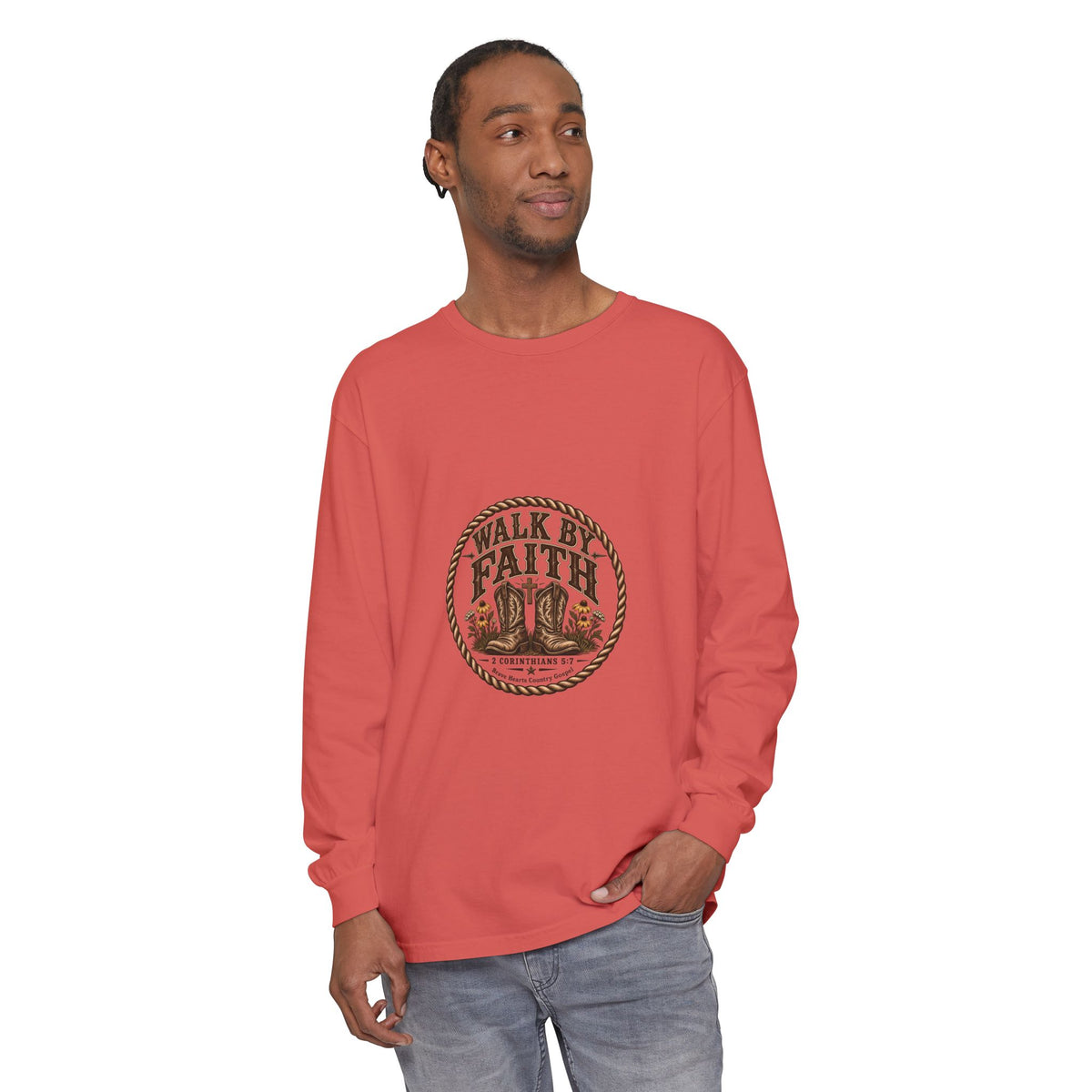 Walk by Faith - Brave Hearts Country Gospel Long Sleeve Tee