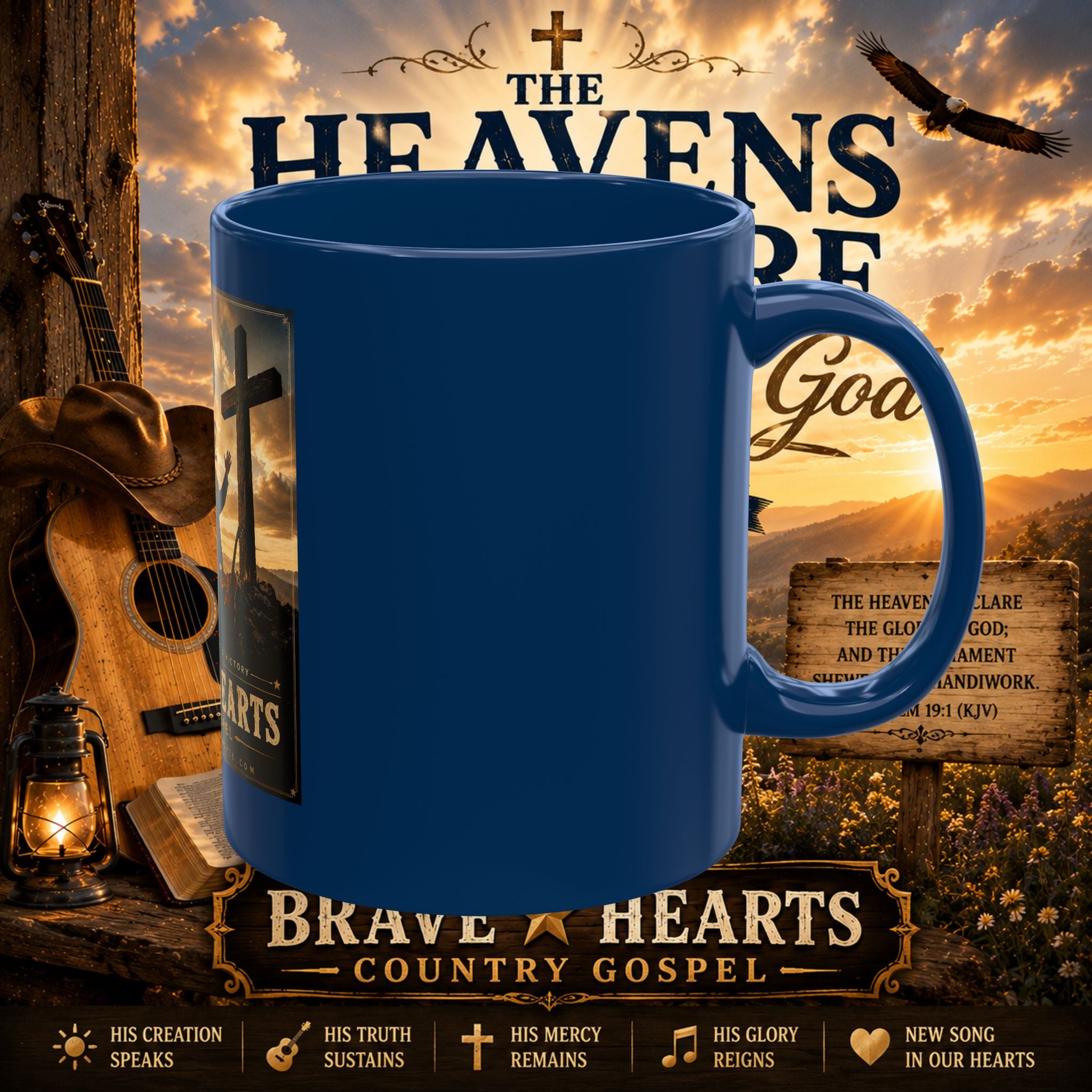 Lord Stands By Me Ceramic Mug — Christian Faith Coffee Cup (Brave Hearts Country Gospel)