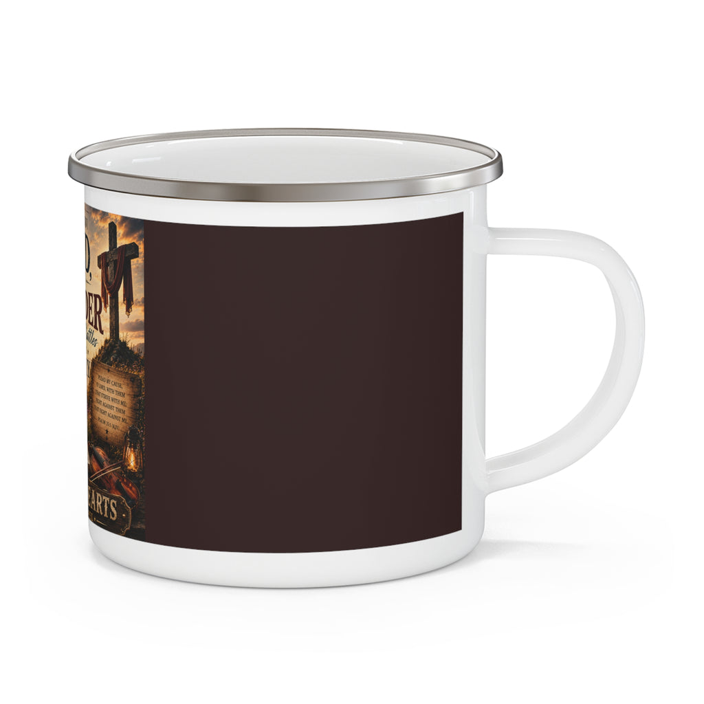LORD BE MY DEFENDER Enamel Camping Mug — Brave Hearts Country Gospel