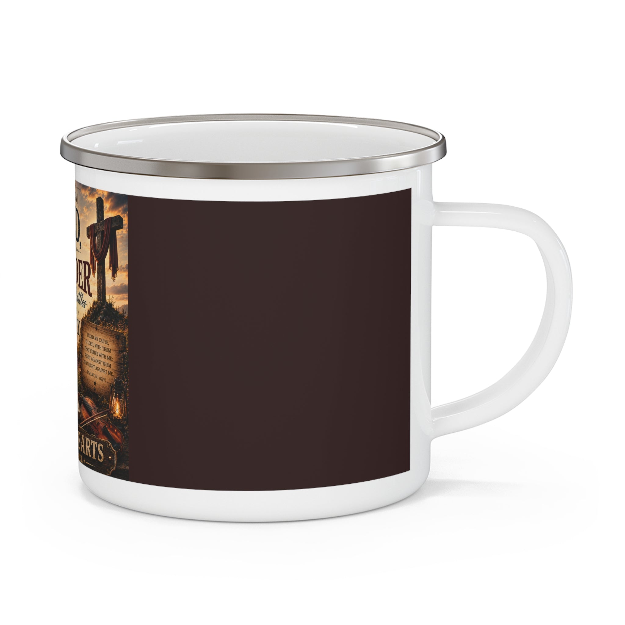 LORD BE MY DEFENDER Enamel Camping Mug — Brave Hearts Country Gospel