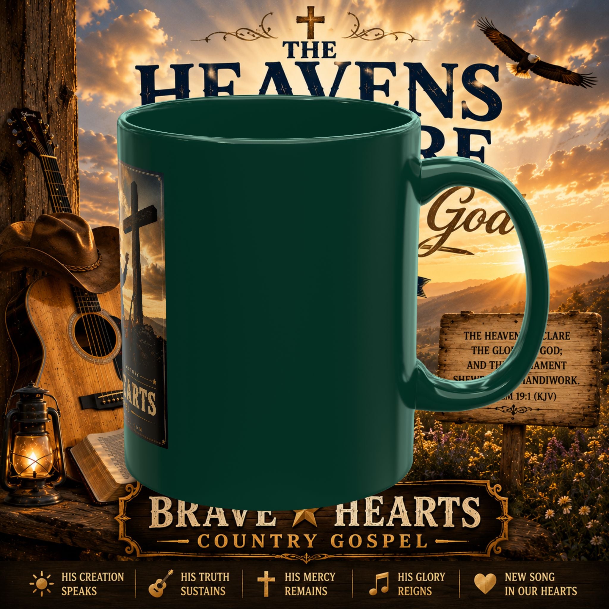 Lord Stands By Me Ceramic Mug — Christian Faith Coffee Cup (Brave Hearts Country Gospel)