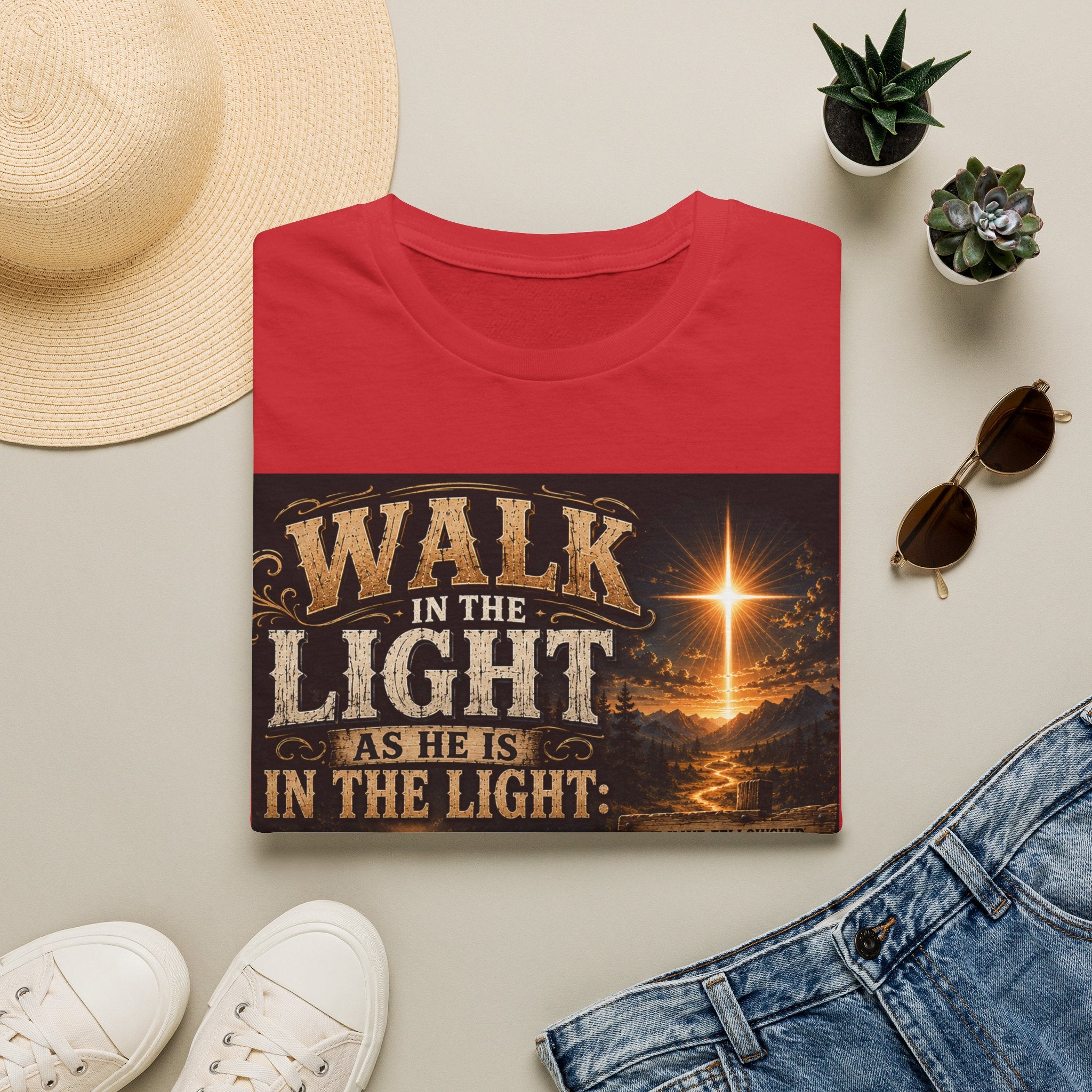 Walk in the Light as He Is in the Light — Brave Hearts Country Gospel T-Shirt