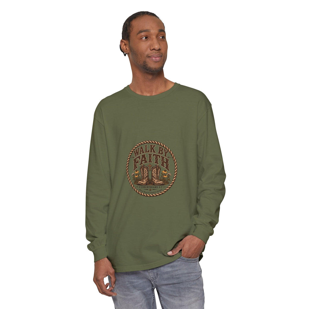 Walk by Faith - Brave Hearts Country Gospel Long Sleeve Tee