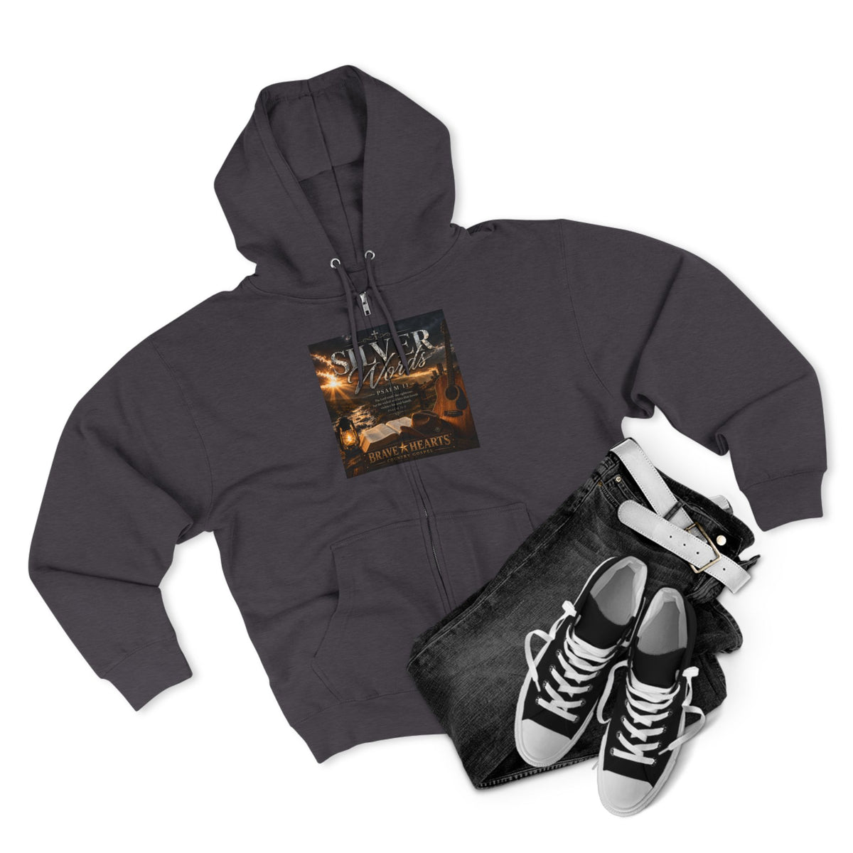 Silver Words- Brave Hearts Country Gospel ZIP Hoodie