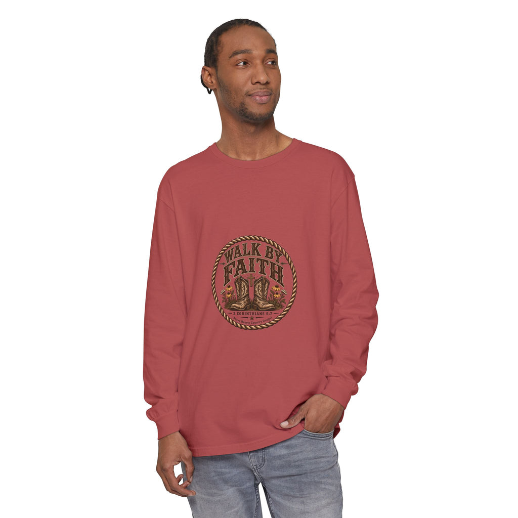 Walk by Faith - Brave Hearts Country Gospel Long Sleeve Tee