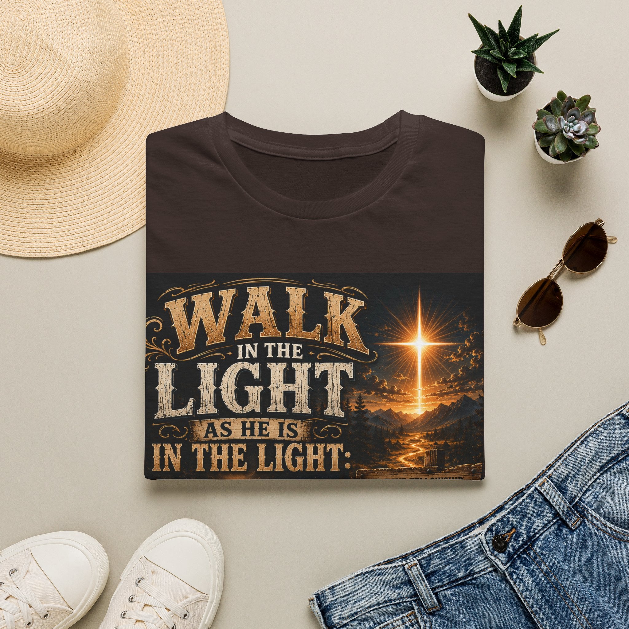 Walk in the Light as He Is in the Light — Brave Hearts Country Gospel T-Shirt