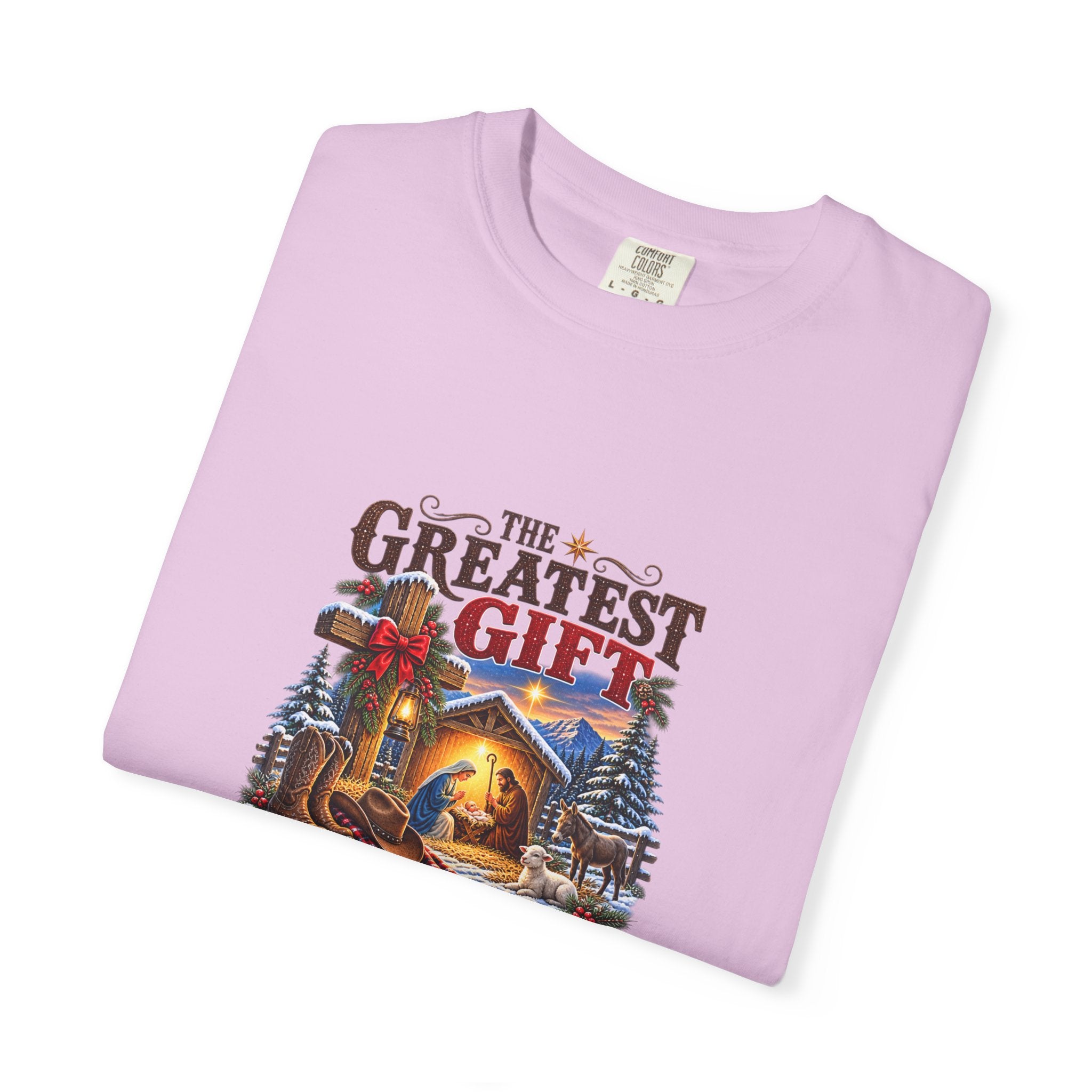 Greatest Gift Lying in a Manger — Brave Hearts Country Gospel T-Shirt