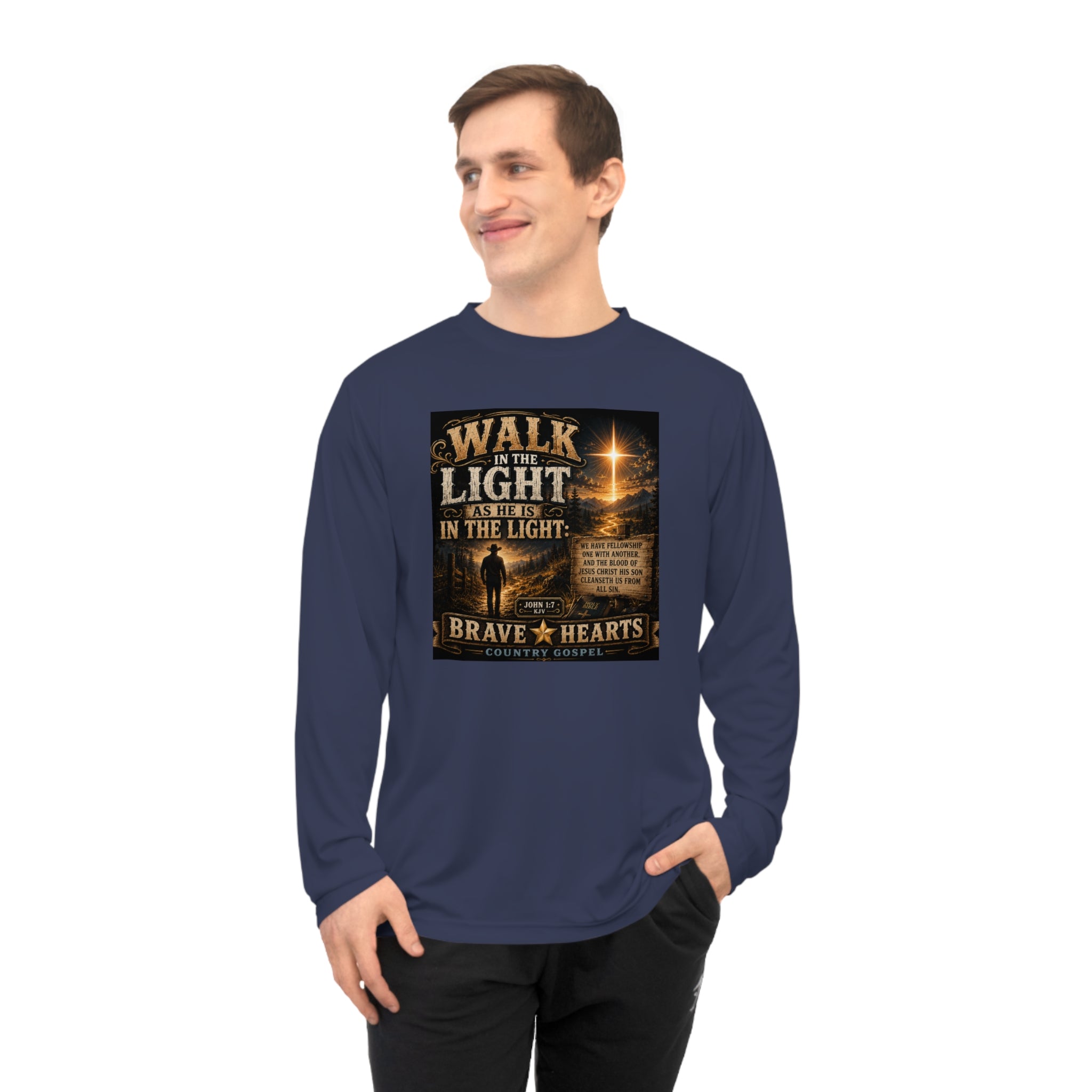 Walk in the Light - Brave Hearts Country Gospel Long Sleeve T-Shirt