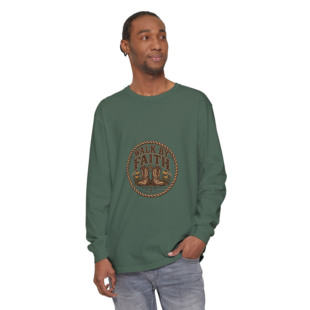 Walk by Faith - Brave Hearts Country Gospel Long Sleeve Tee